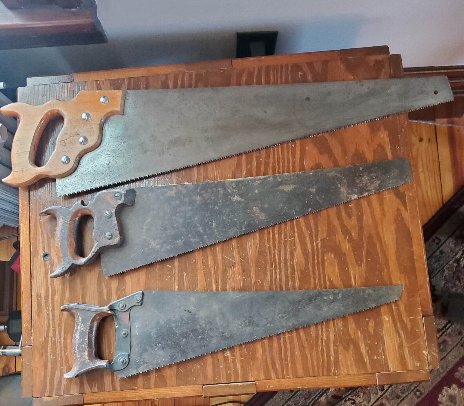 Lot of 3 Hand saws.  At Least One Is Vintage.  Take a look