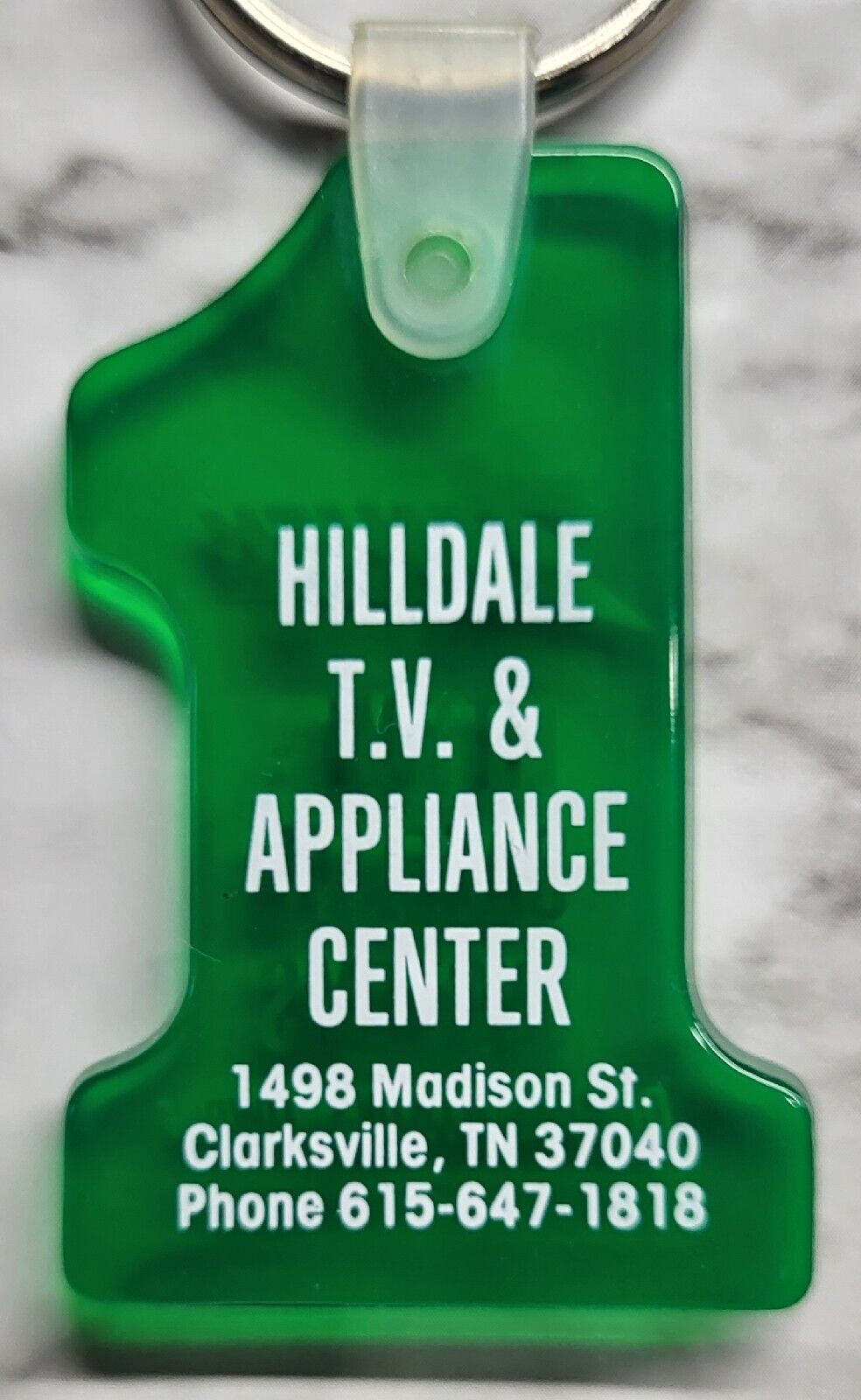 Vintage Keychain. #1 Shape. Zenith. Hilldale T.V. & Appliance Center....