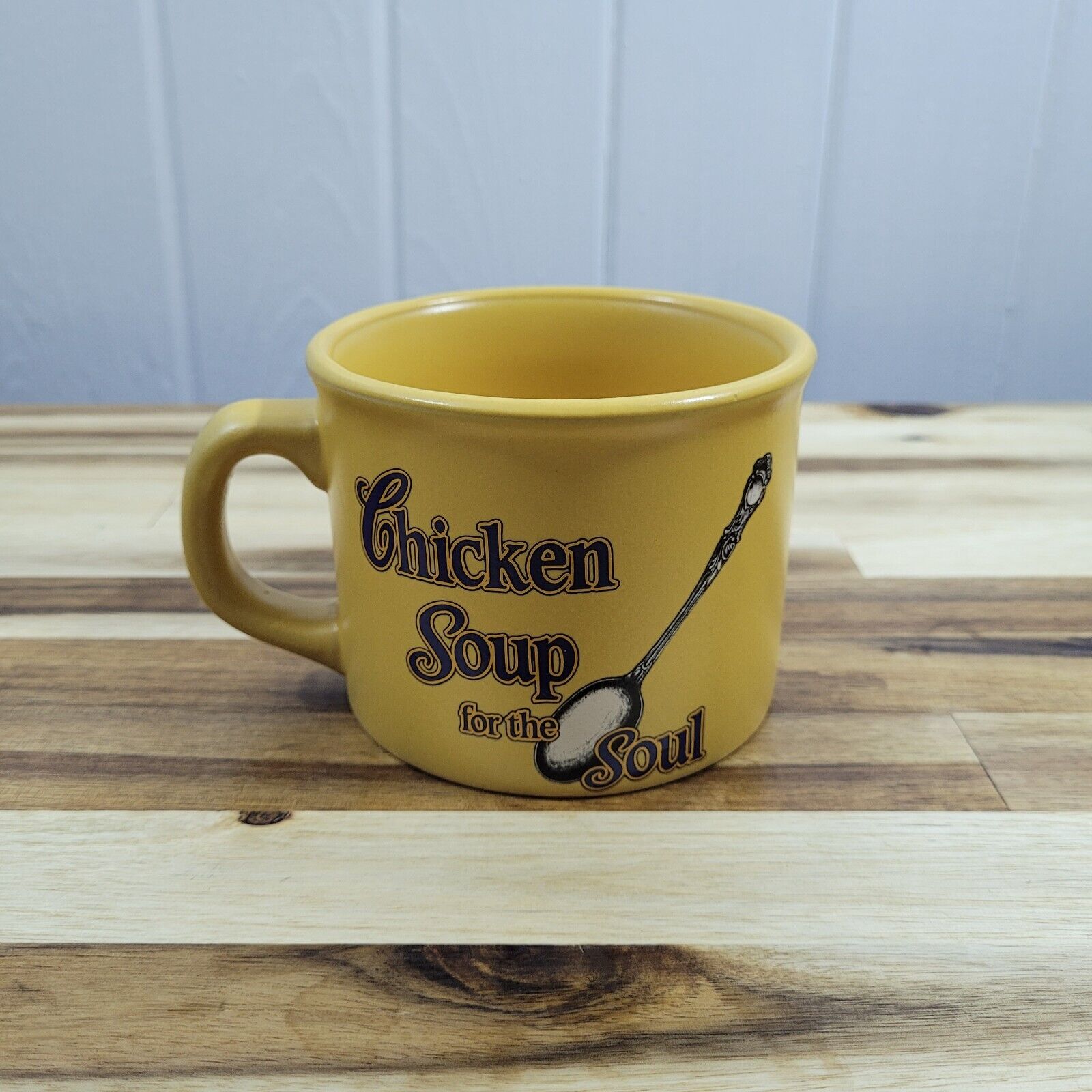 VTG DesignPac Chicken Soup For The Soul Yellow Bowl Mug, 16oz Stoneware Cup 2005