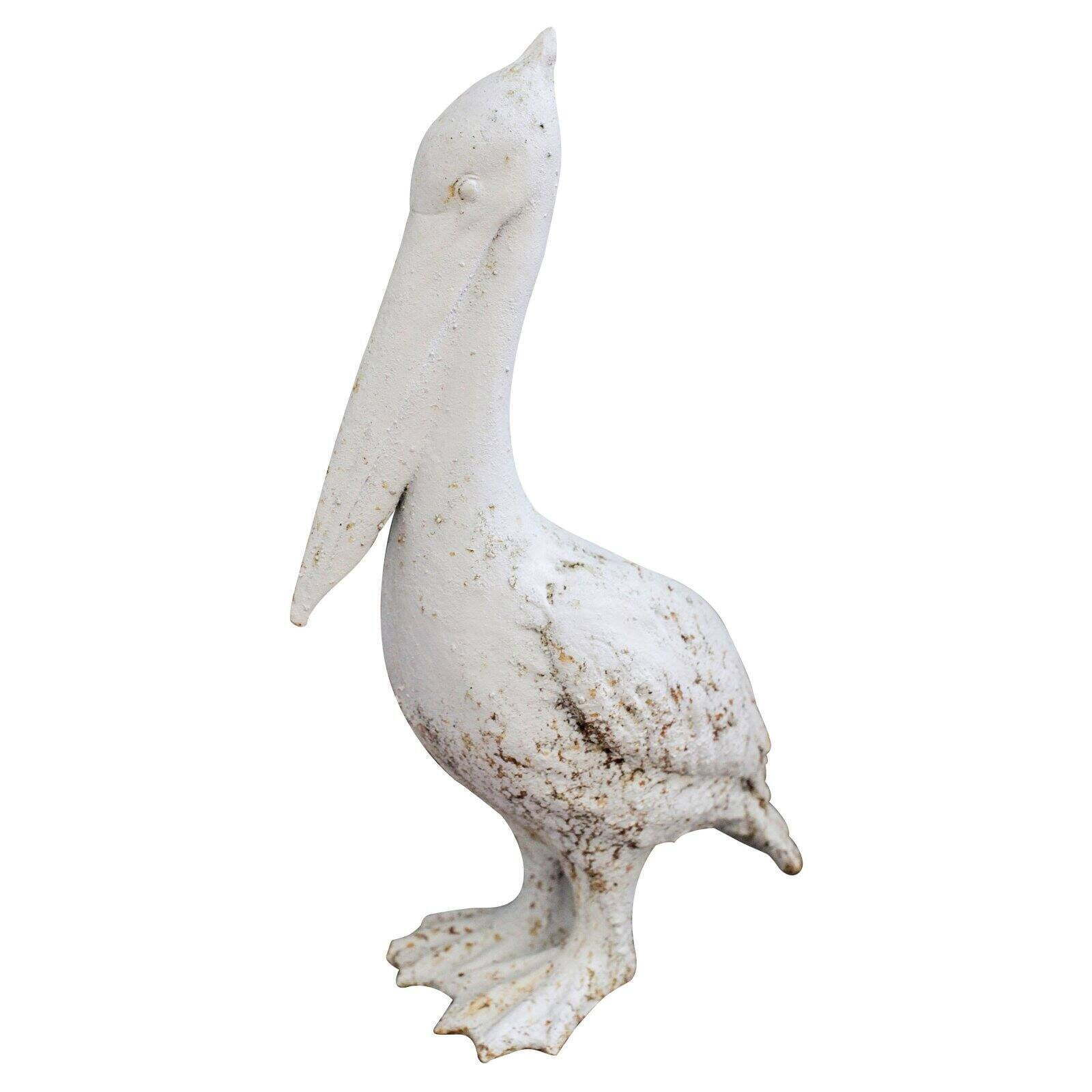 Pelican With Rust Sculpture,Coastal-inspired Pelican Design,Resin Construction