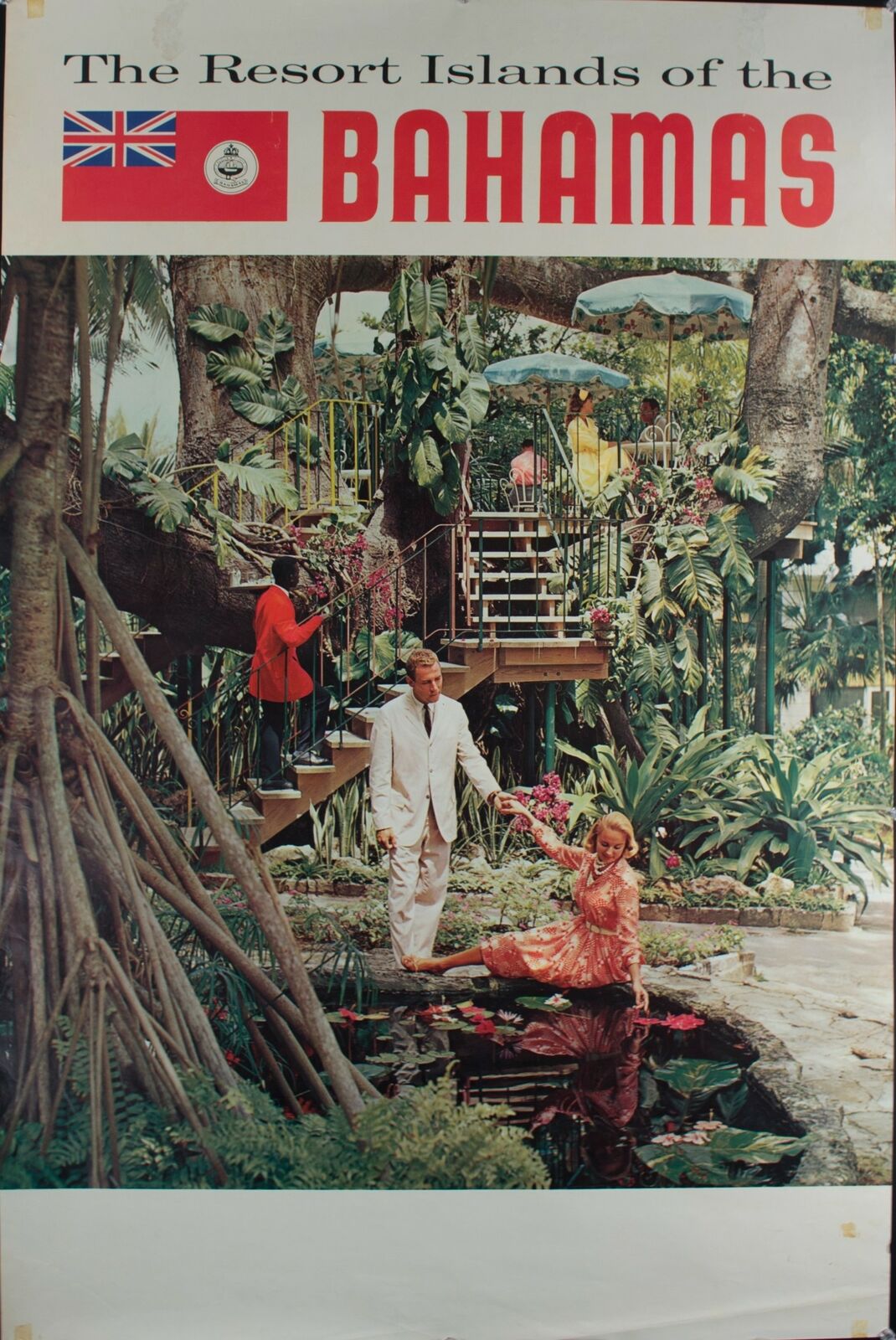 c. 1960 The Resort Islands of the Bahamas Caribbean Travel Poster Original