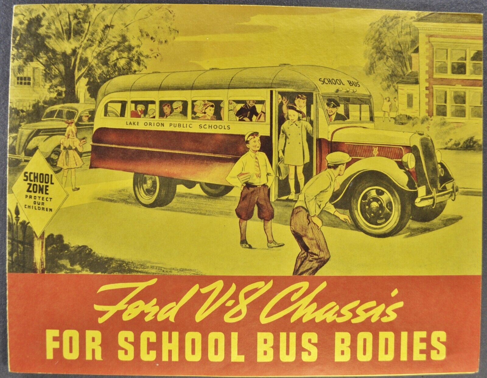 1937 Ford V8 Truck School Bus Brochure Folder Excellent Original 37