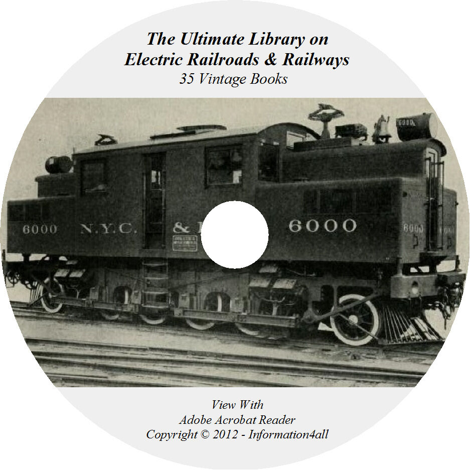 35 Books on DVD, Ultimate Library on Electric Railroads & Railways, Locomotive