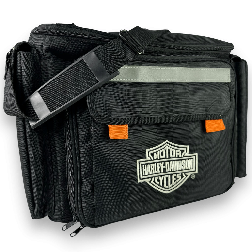 Harley-Davidson Insulated Rack Tour Pack Picnic Cooler Bag Plates Utensils For 2