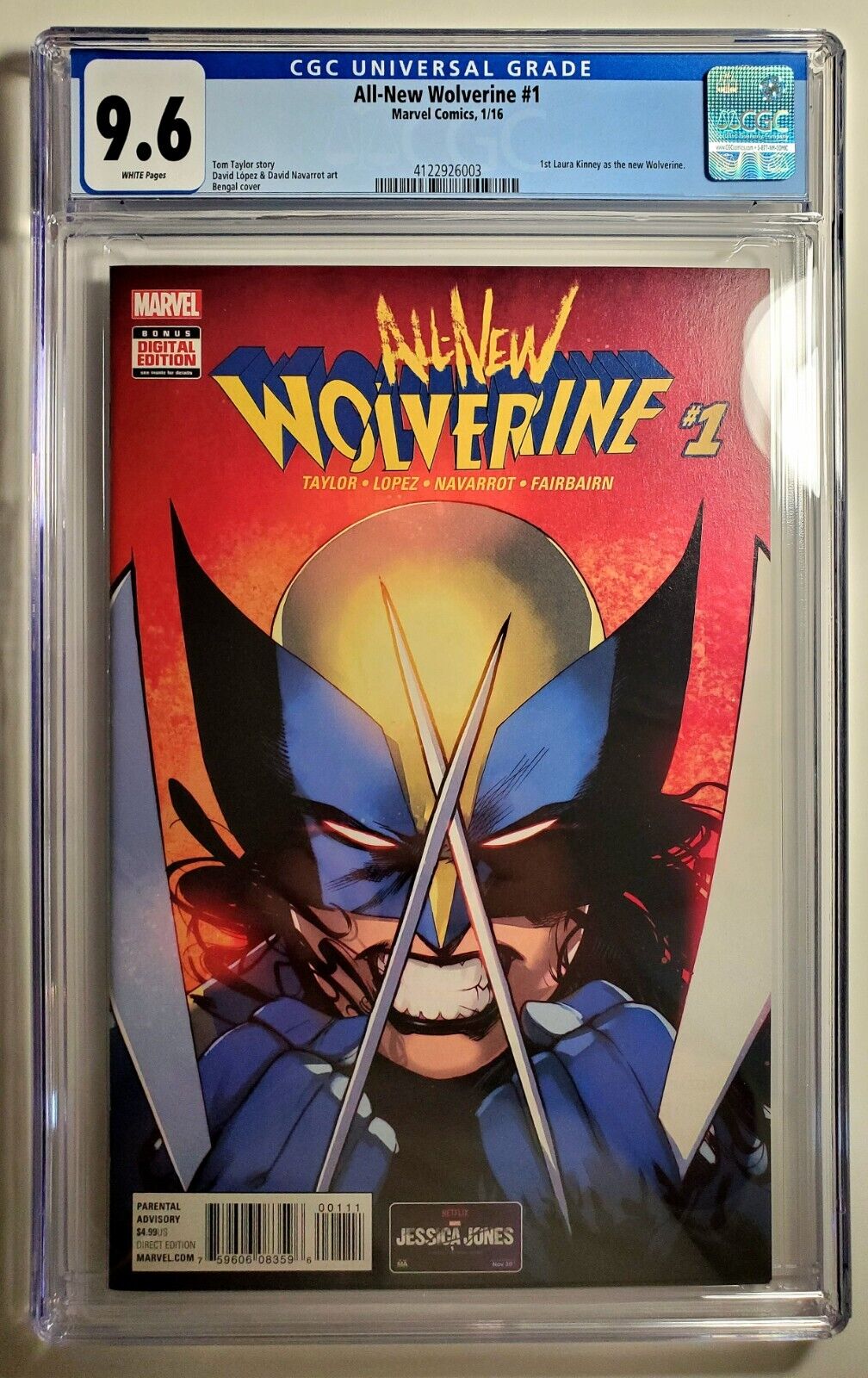 All-New Wolverine #1 CGC 9.6 White Pages 1st Laura Kinney As Wolverine