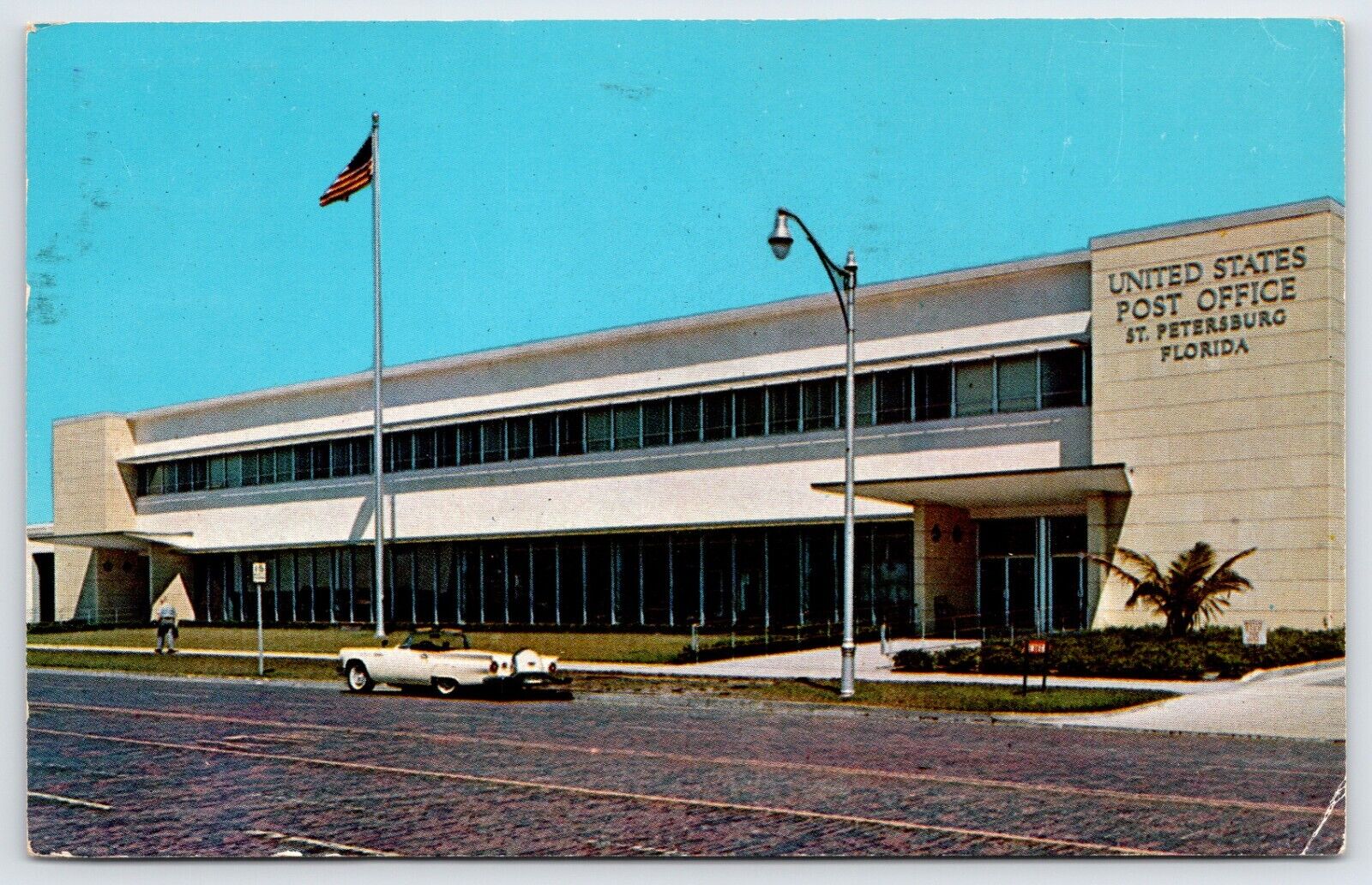 Postcard U. S. Post Office, Central Plaza, St. Petersburg Florida Posted 1961