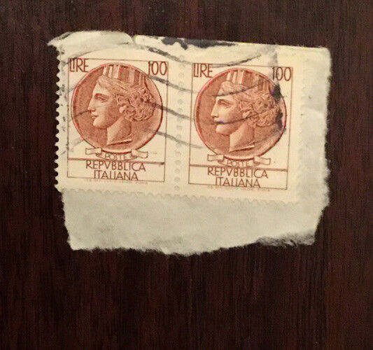 Rare Italian Stamp The 100 Lire / Used LOT OF-2 .