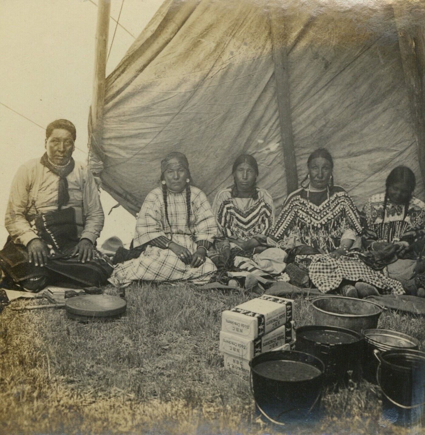 Native American Indian 1900 Sun Worshippers Sun Dance Tribe Sundance Tent Dress