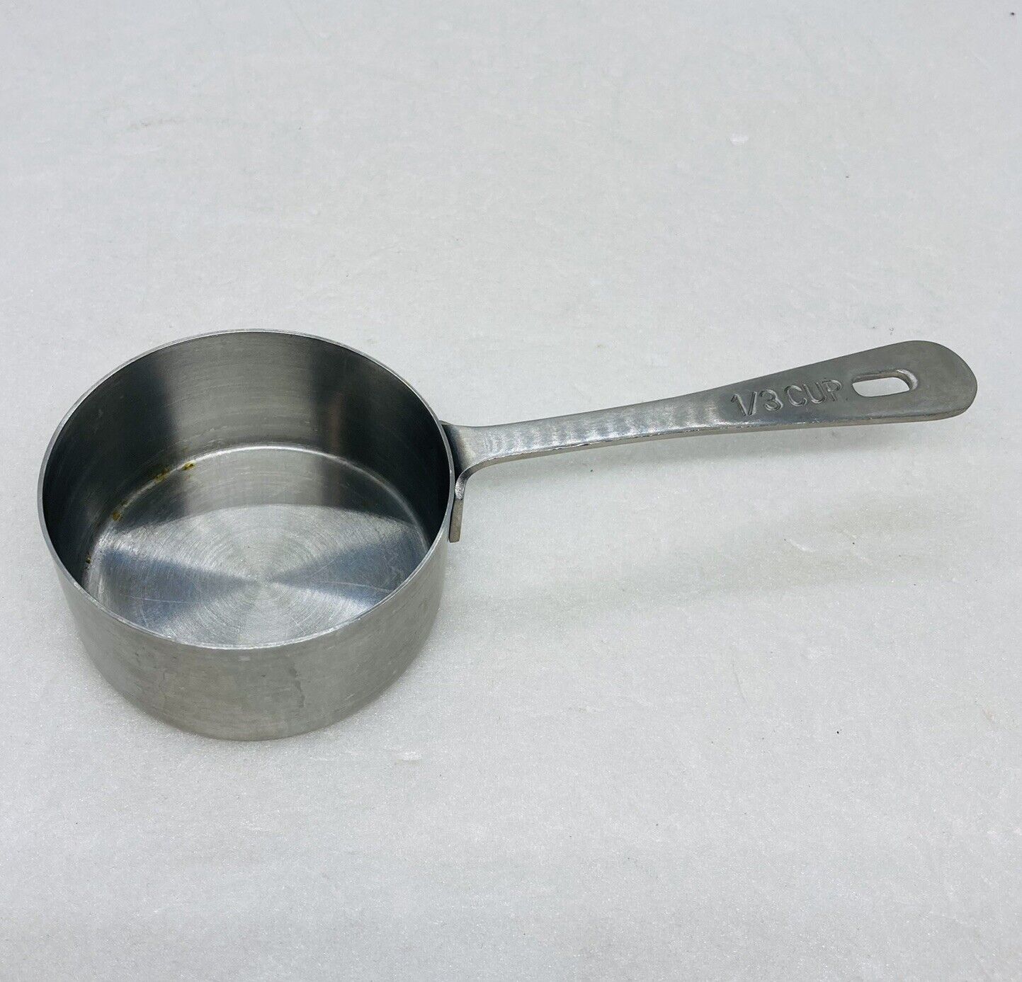 Vintage AMCO 1/3 Cup Measuring Cup Polished Stainless Steel 864 Heavy Dity 22