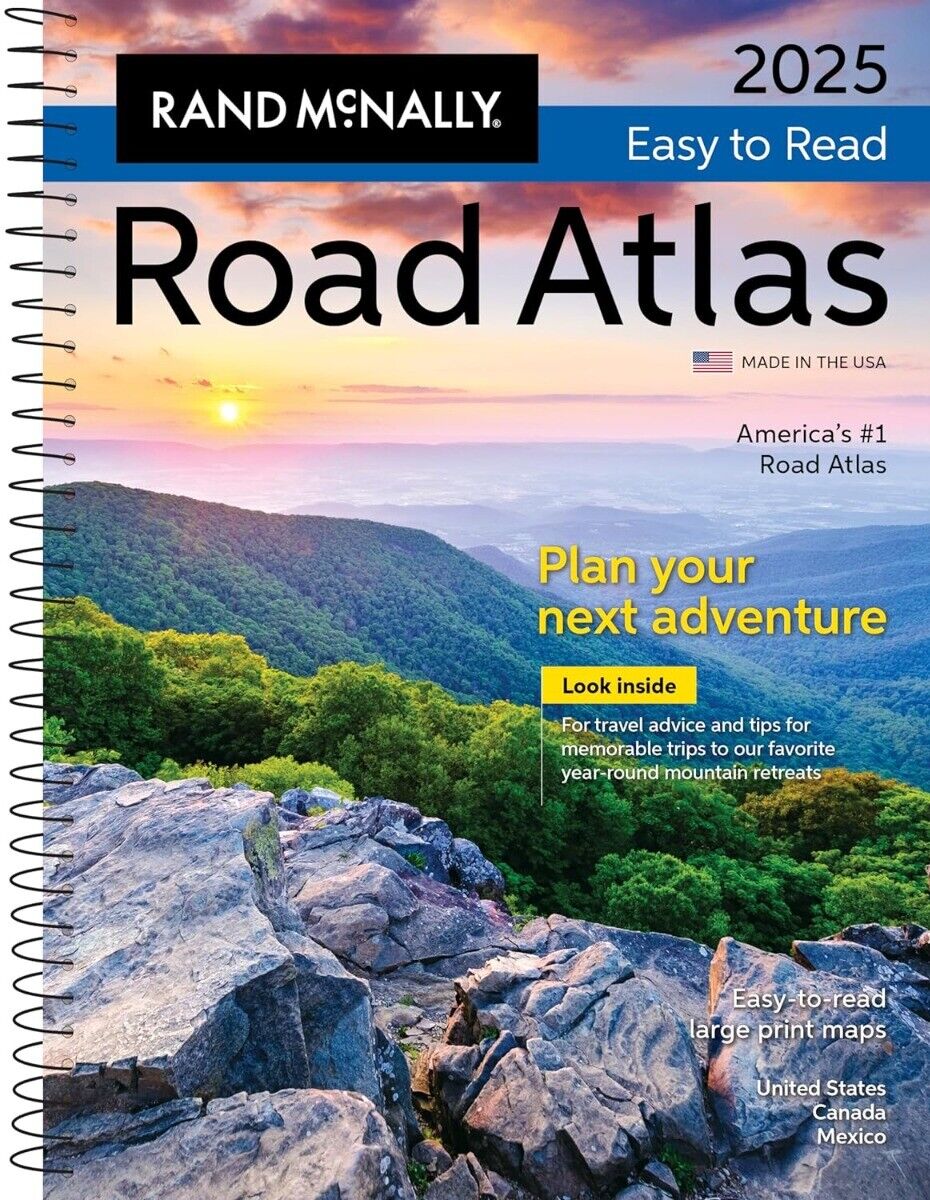 Rand McNally Road Atlas 2025: United States, Canada, Mexico Easy to Read.. Sp...