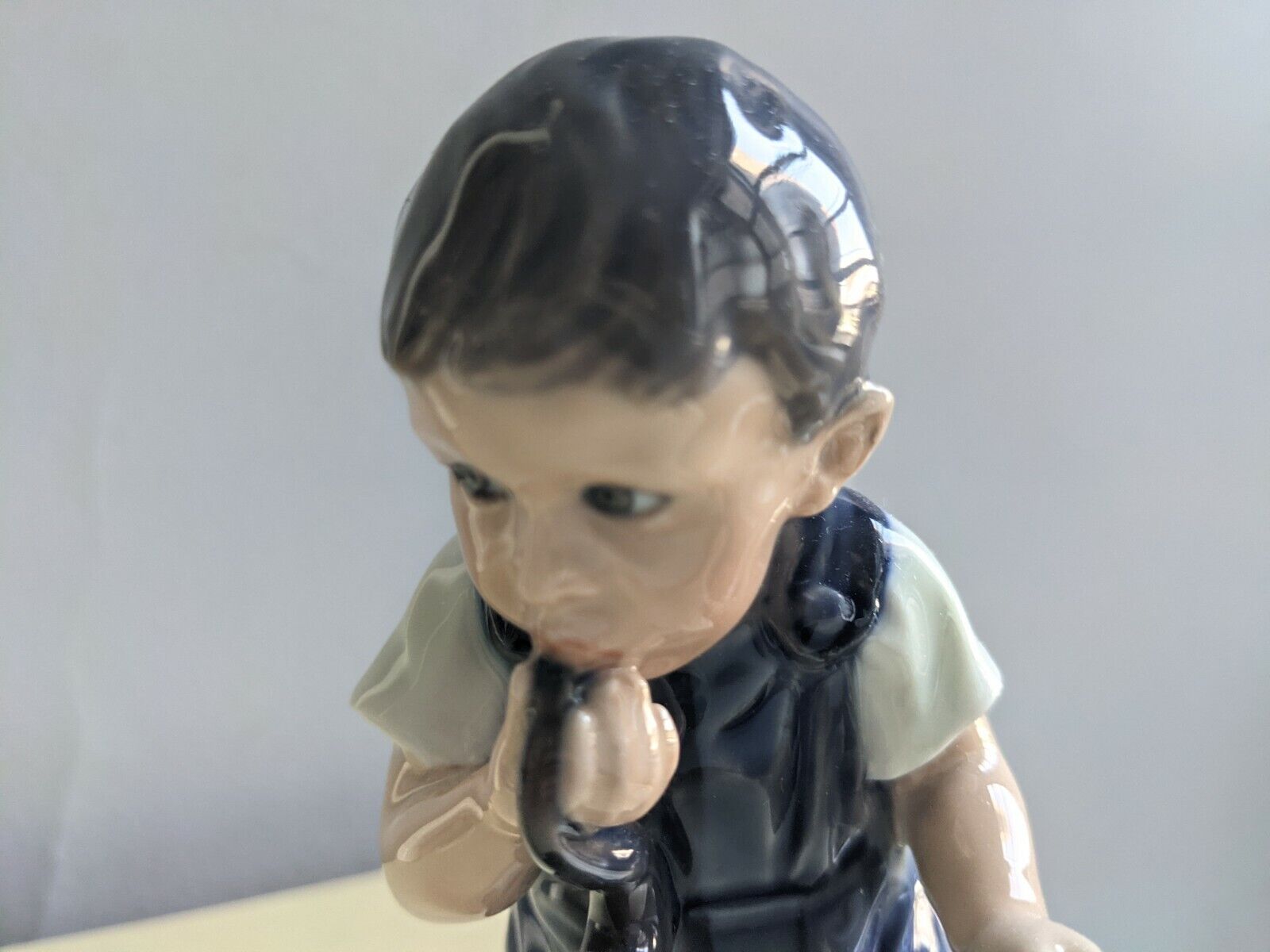 Vintage Royal Copenhagen Dahl Jensen Porcelain figurine Boy with pipe 1027 6\