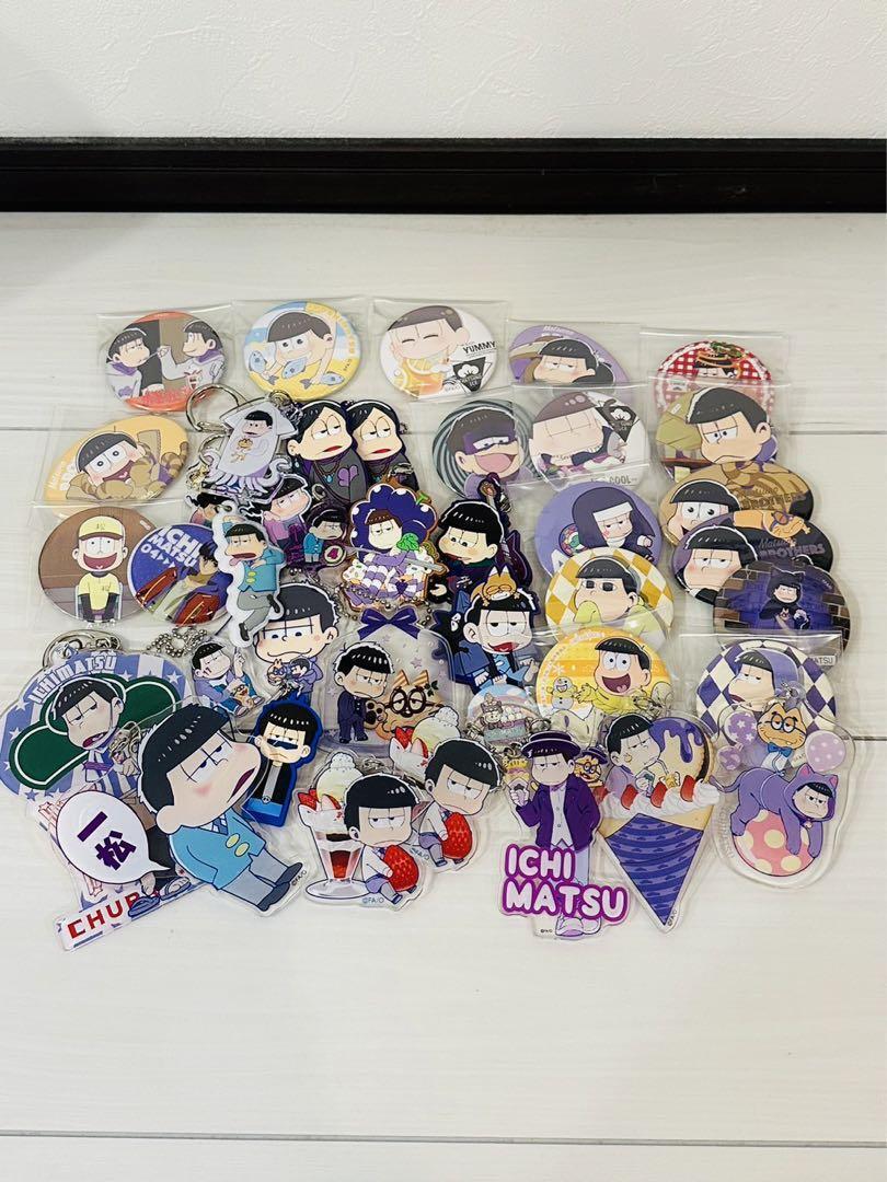 Osomatsu-san Goods lot Tin badge Ichimatsu acrylic keychain collection cartoon