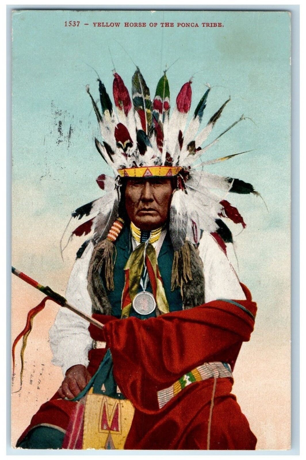 1909 Yellow Horse Of The Ponca Tribe Scene Seattle Washington WA Posted Postcard