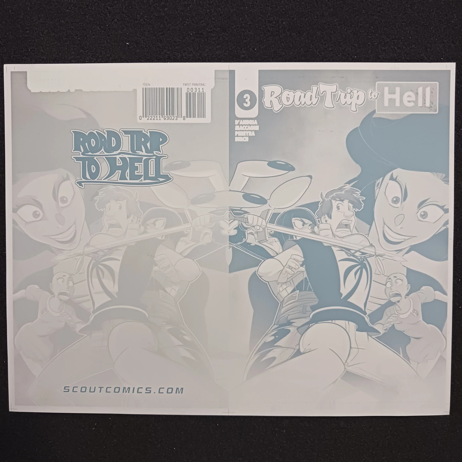 Road Trip To Hell #3 - Cover - Cyan - Comic Printer Plate - PRESSWORKS