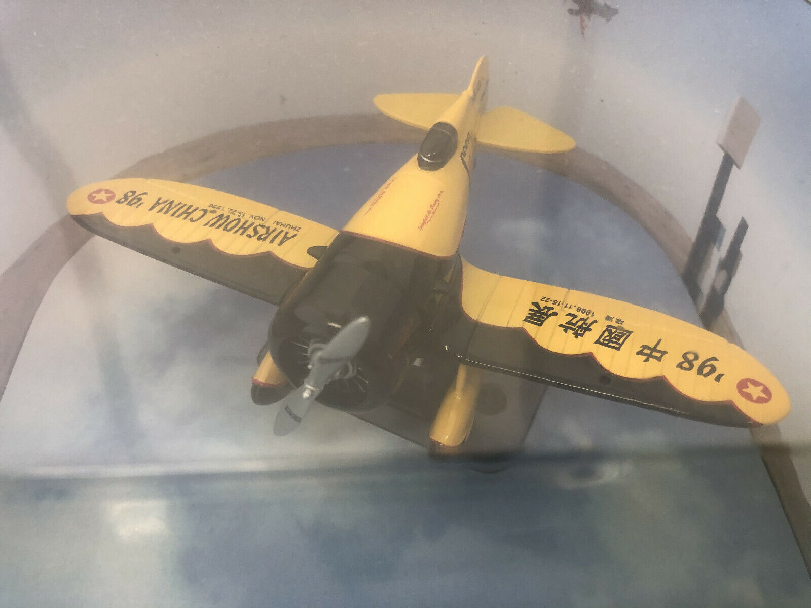 🔴 RARE Gee Bee Z Desk Display Race Model Airplane Airshow China 98 Checkmate