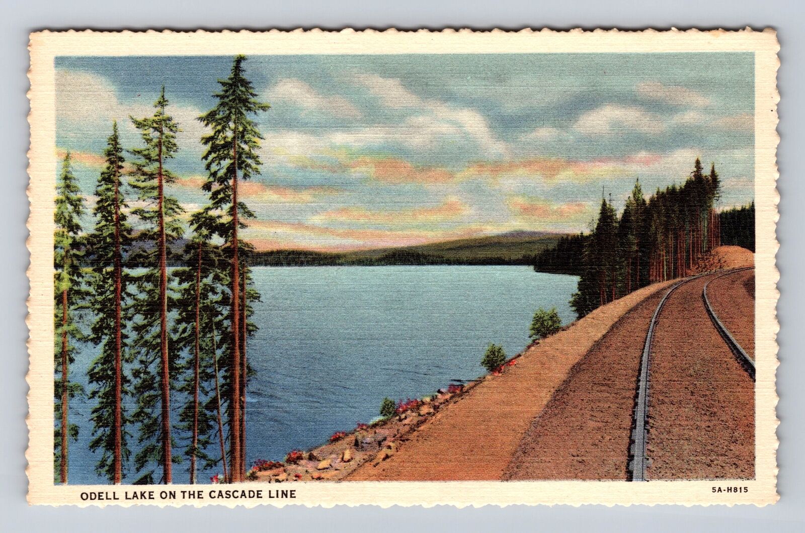 OR-Oregon, Odell Lake, Antique, Vintage Souvenir Postcard