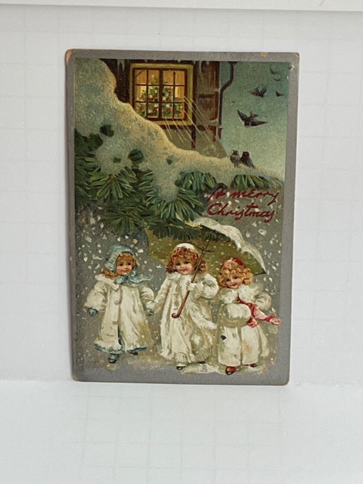 Postcard Tucks Children Christmas Artist E.J. Andrews c1909 A14