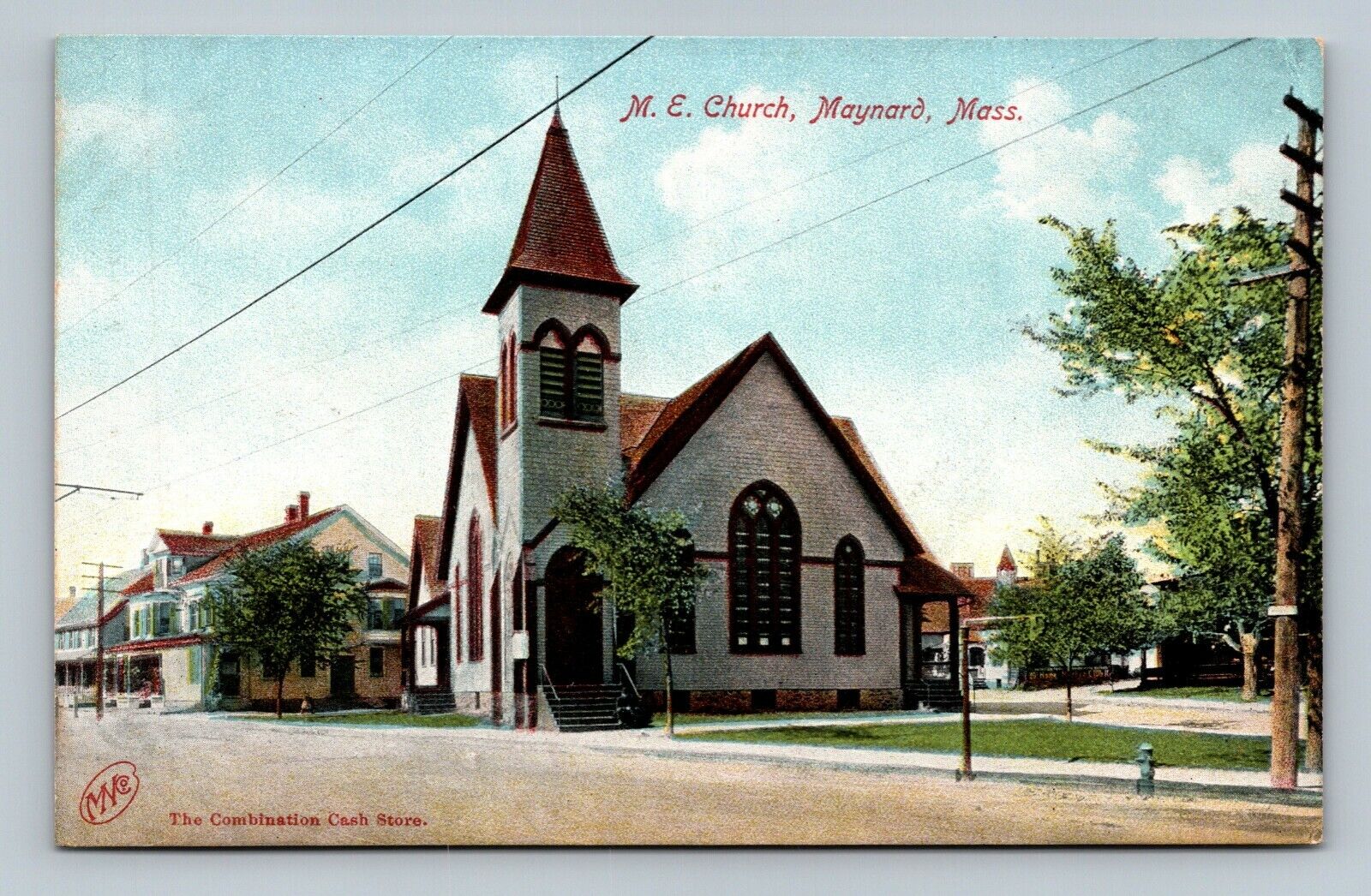 Maynard MA M. E. Church  Massachusetts Postcard