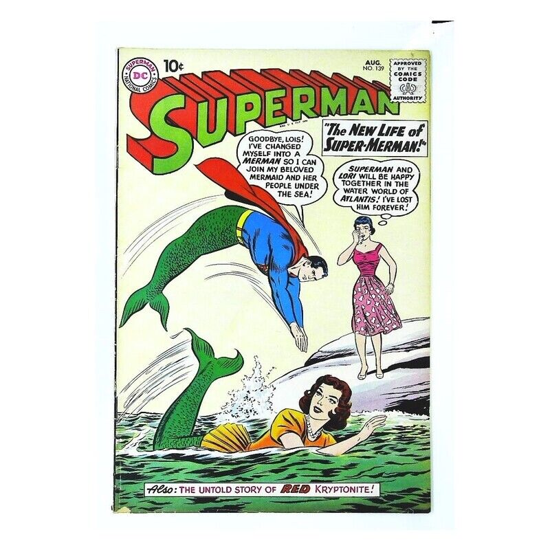 Superman #139  - 1939 series DC comics Fine minus / Free USA Shipping [r}