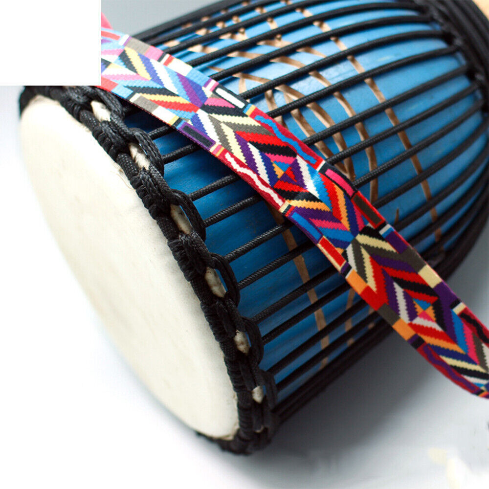 430cm Djembe Strap Color Printed Ethnic African Drum Belt Dual Slider LengthenAT