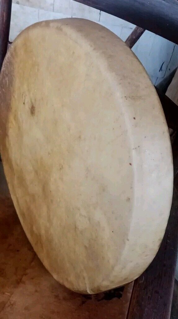 **AWESOME  VINTAGE NATIVE AMERICAN IROQUOIS RAWHIDE  DRUM  HEALING  CEREMONY 