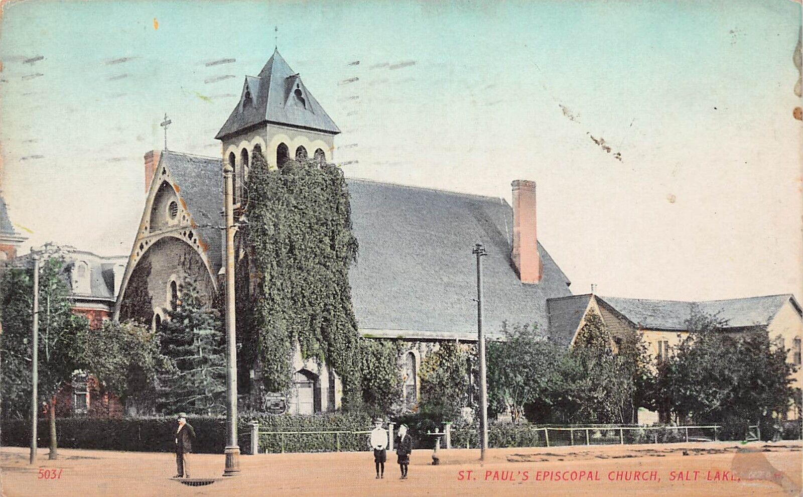 Salt Lake City Utah St Paul's Episcopal Church Downtown Early 1900s Postcard D50