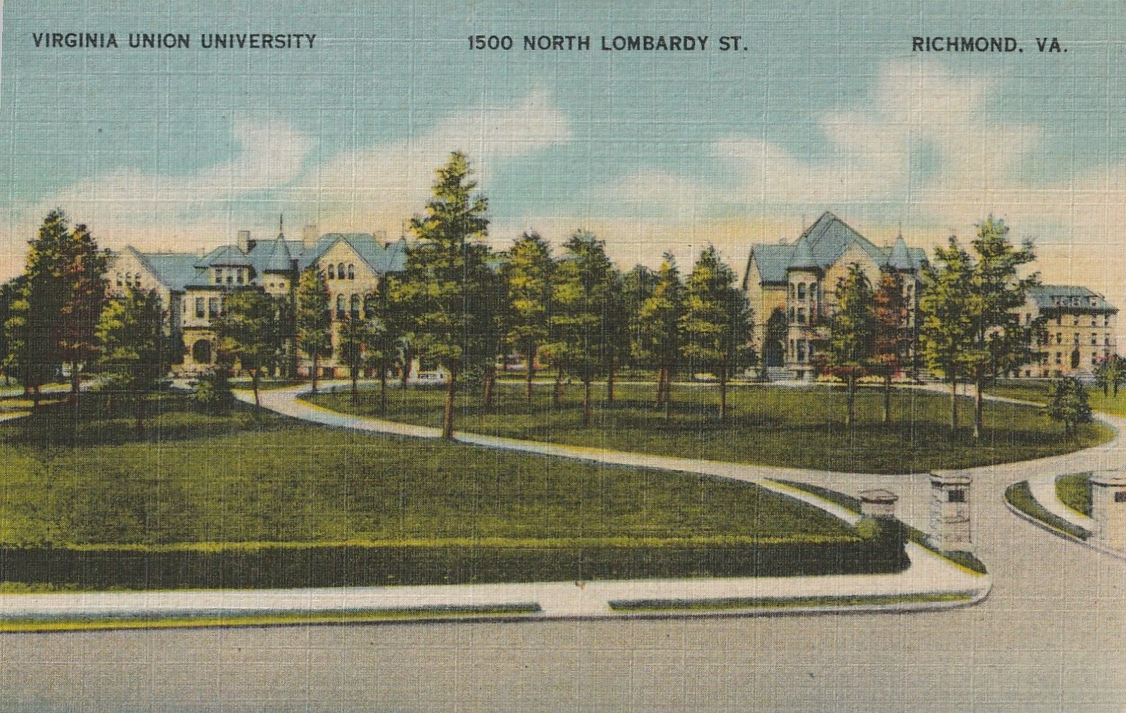 Vintage Linen Postcard Virginia Union University Richmond Virginia Posted