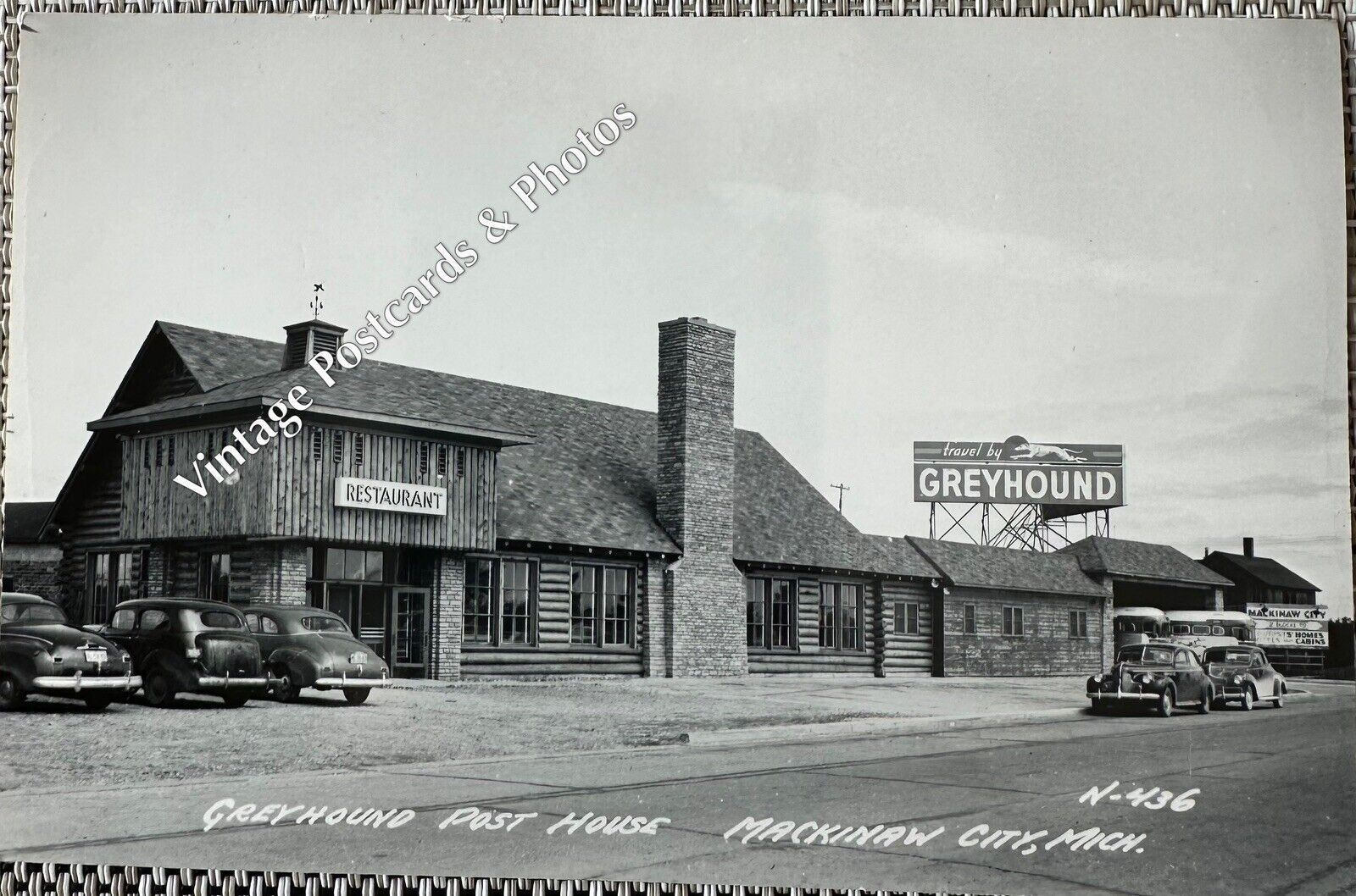 Michigan RPPC Mackinaw City Greyhound Post House