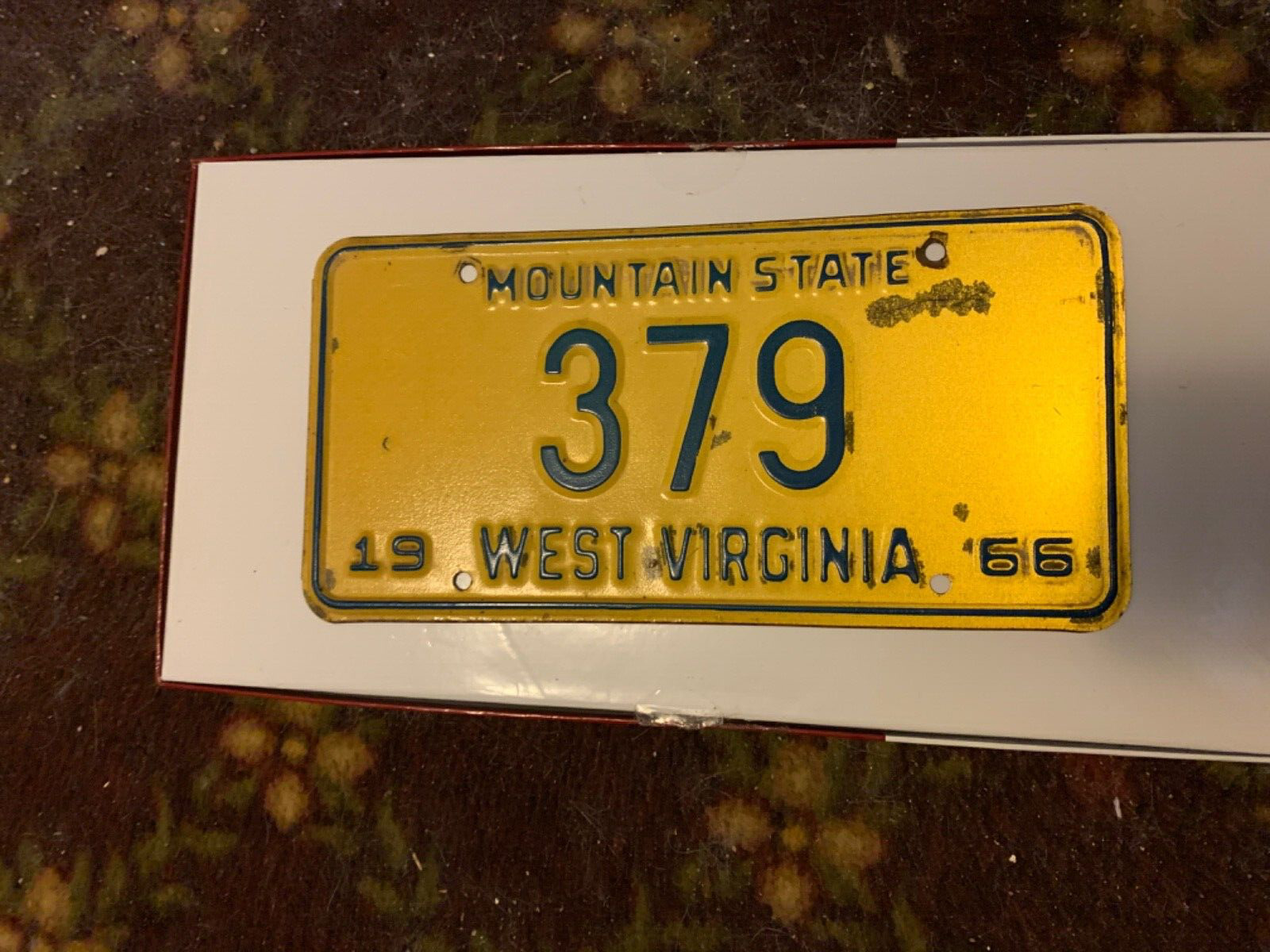 1966 West Virginia License Plate Low # 379