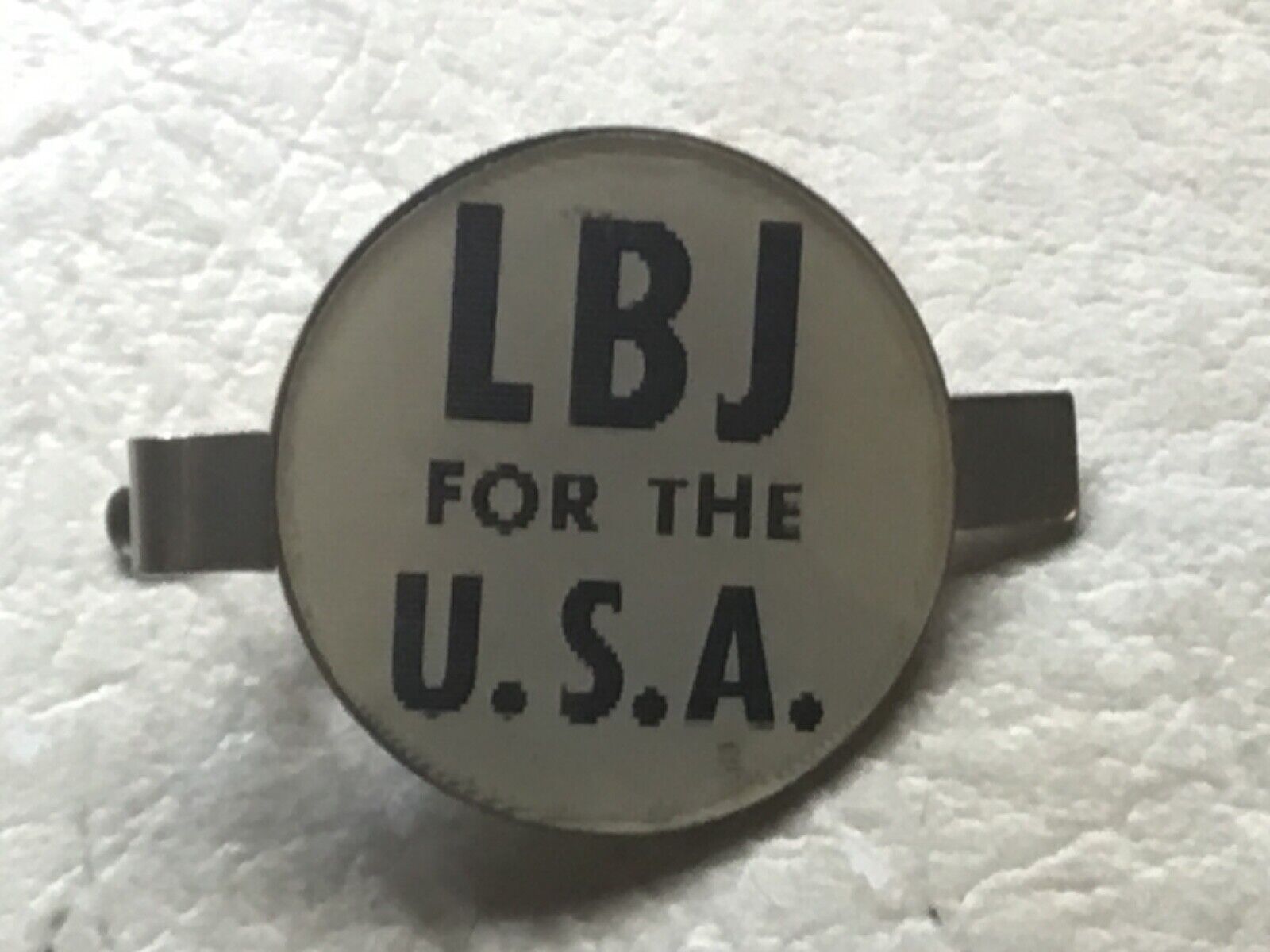 XX RARE Lyndon Baines Johnson Campaign Political FLASH LBJ & Photo TIE CLIP 