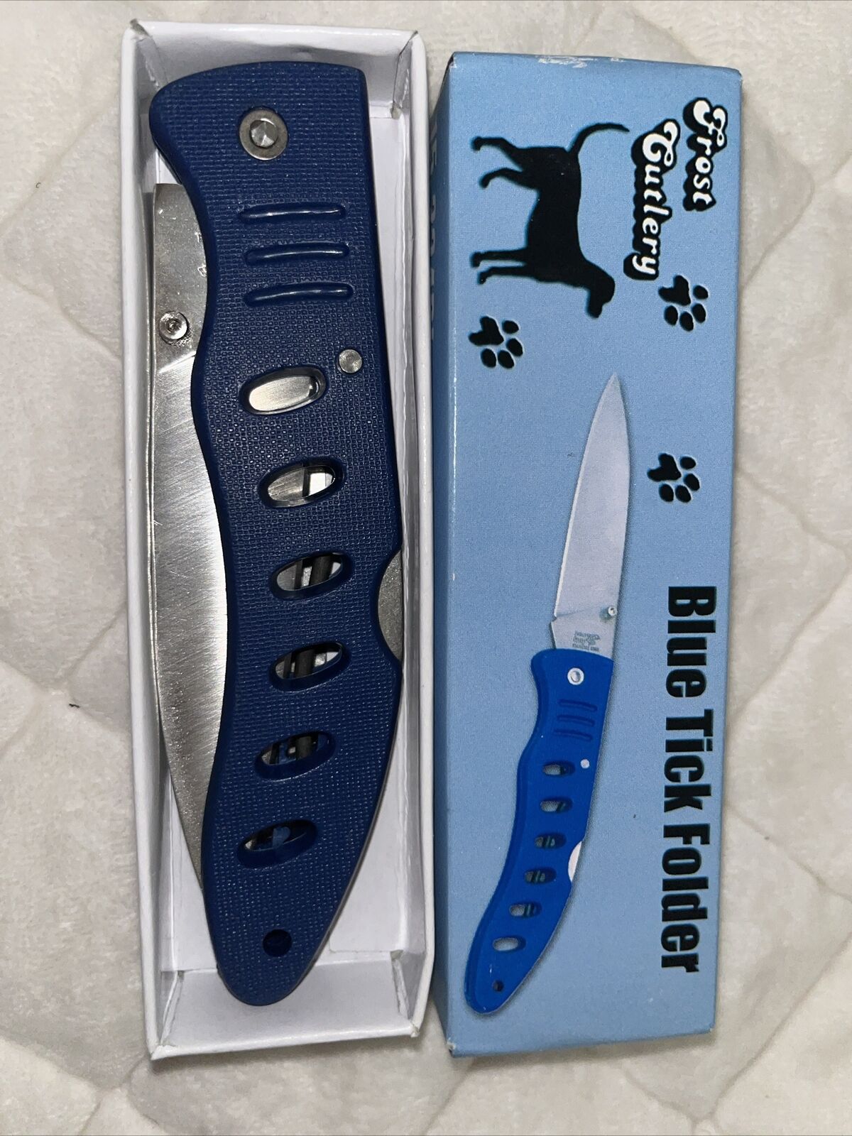 Frost Cutlery 15-334BL ~ BLUE TICK FOLDER BLUE 5\