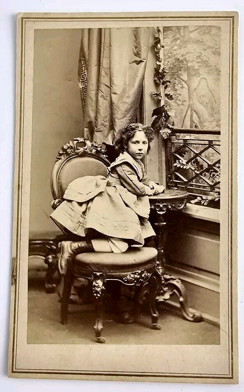 Civil War Era CDV Photo Adorable Young Victorian Child Girl Bradys New York DC