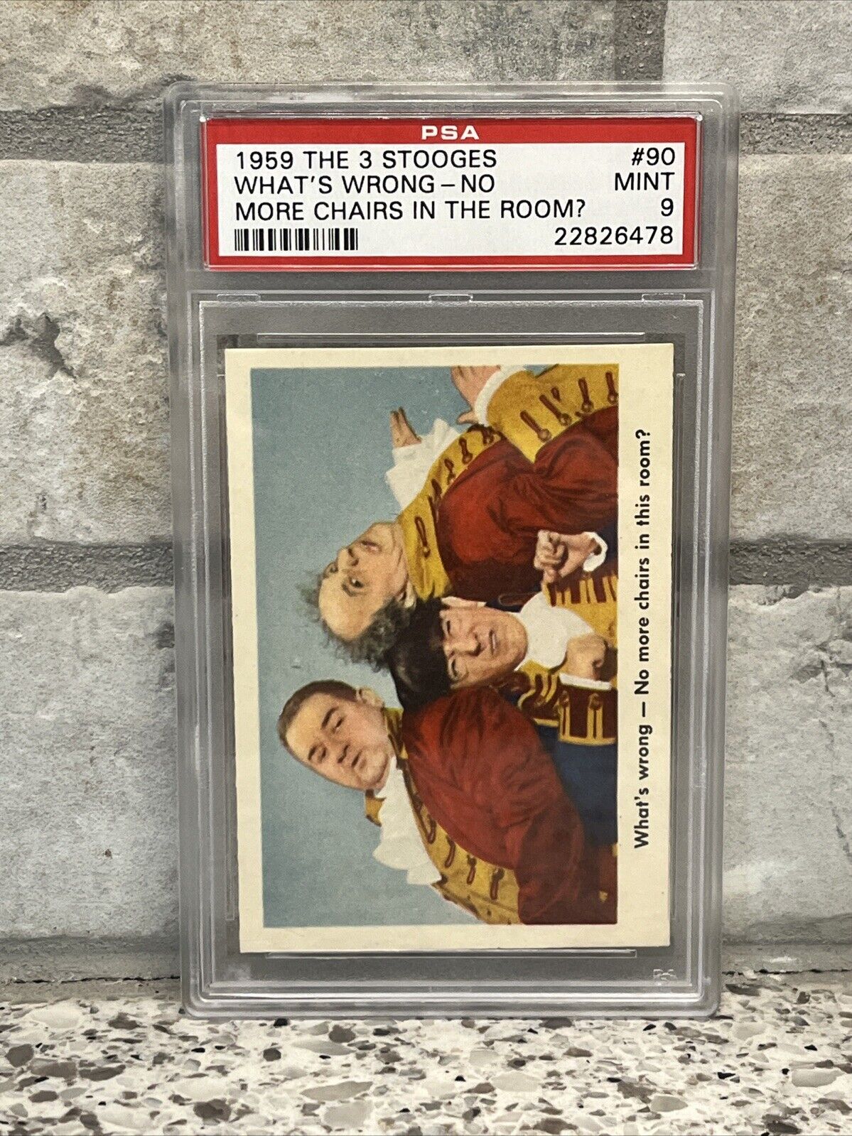 1959 Fleer The 3 Three Stooges #90 What's Wrong - No Chairs... PSA 9 MINT
