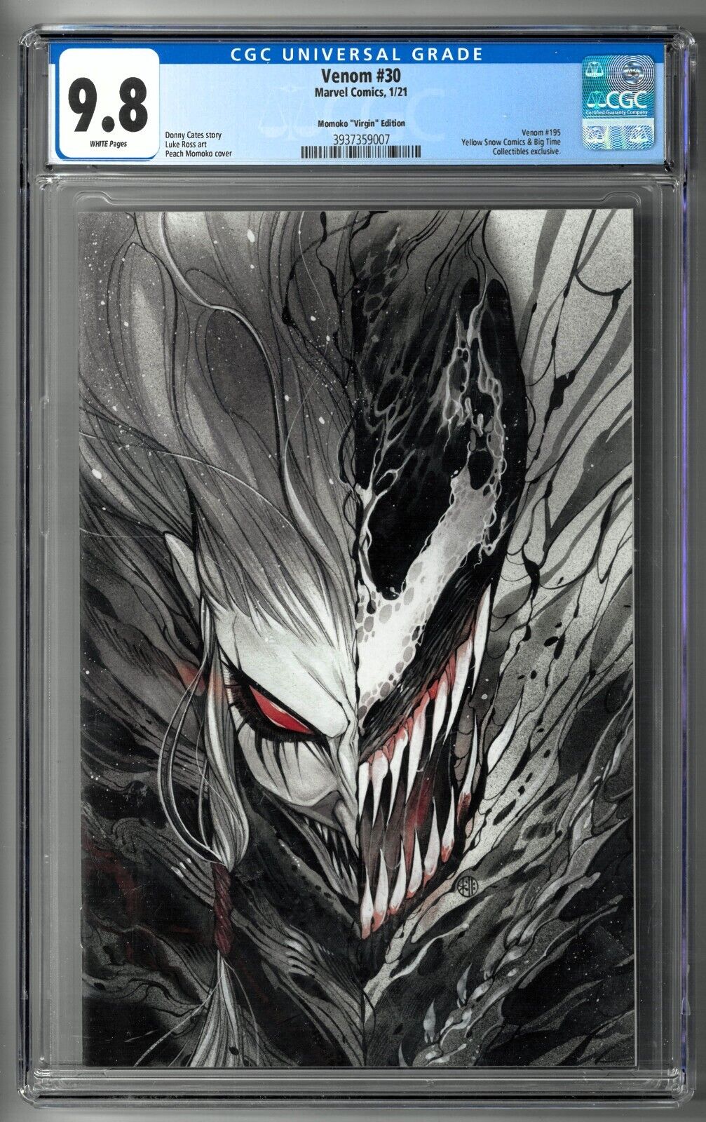 Venom #30 CGC 9.8 (Jan 2021, Marvel) Peach Momoko Virgin Variant Store Exclusive