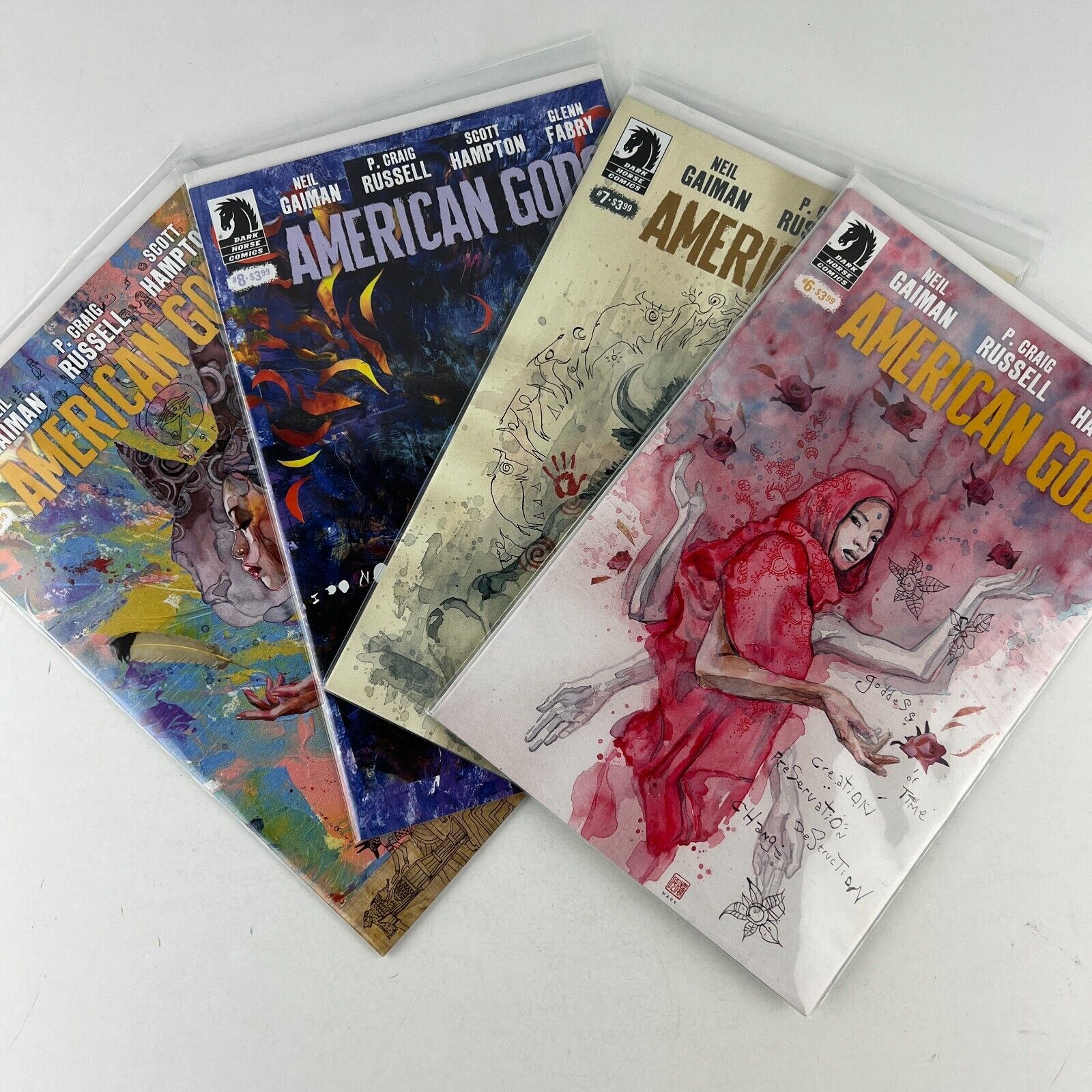 American Gods NEIL GAIMAN Comic Books #6-#9 Dark Horse Comics
