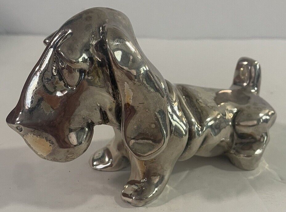 6” Zanfeld Basset Hound Dog Sculpture 999 Plata 