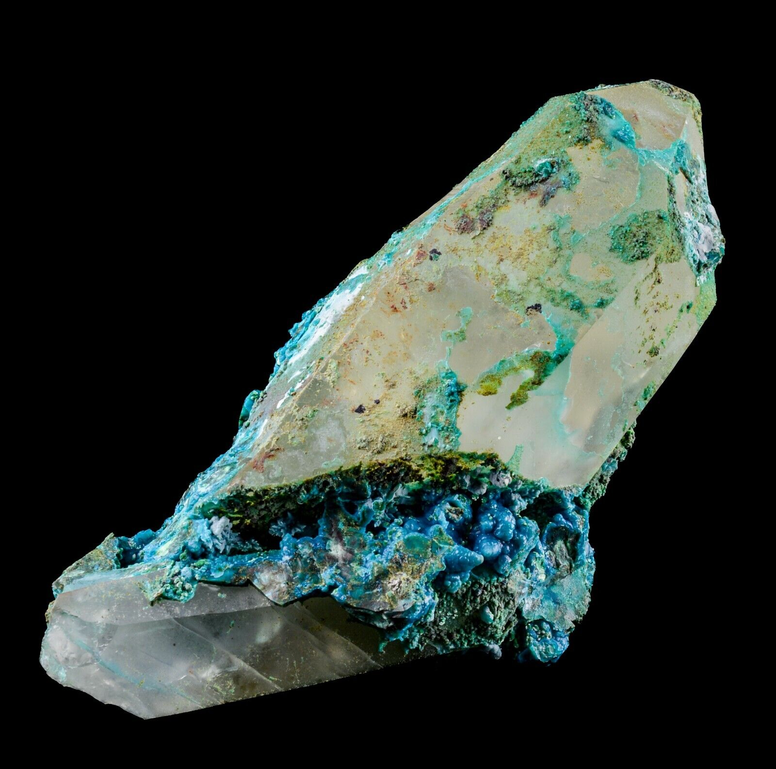 Minerals - New - Extremely Rare Association By Quartz With Chrysocolla - Peru