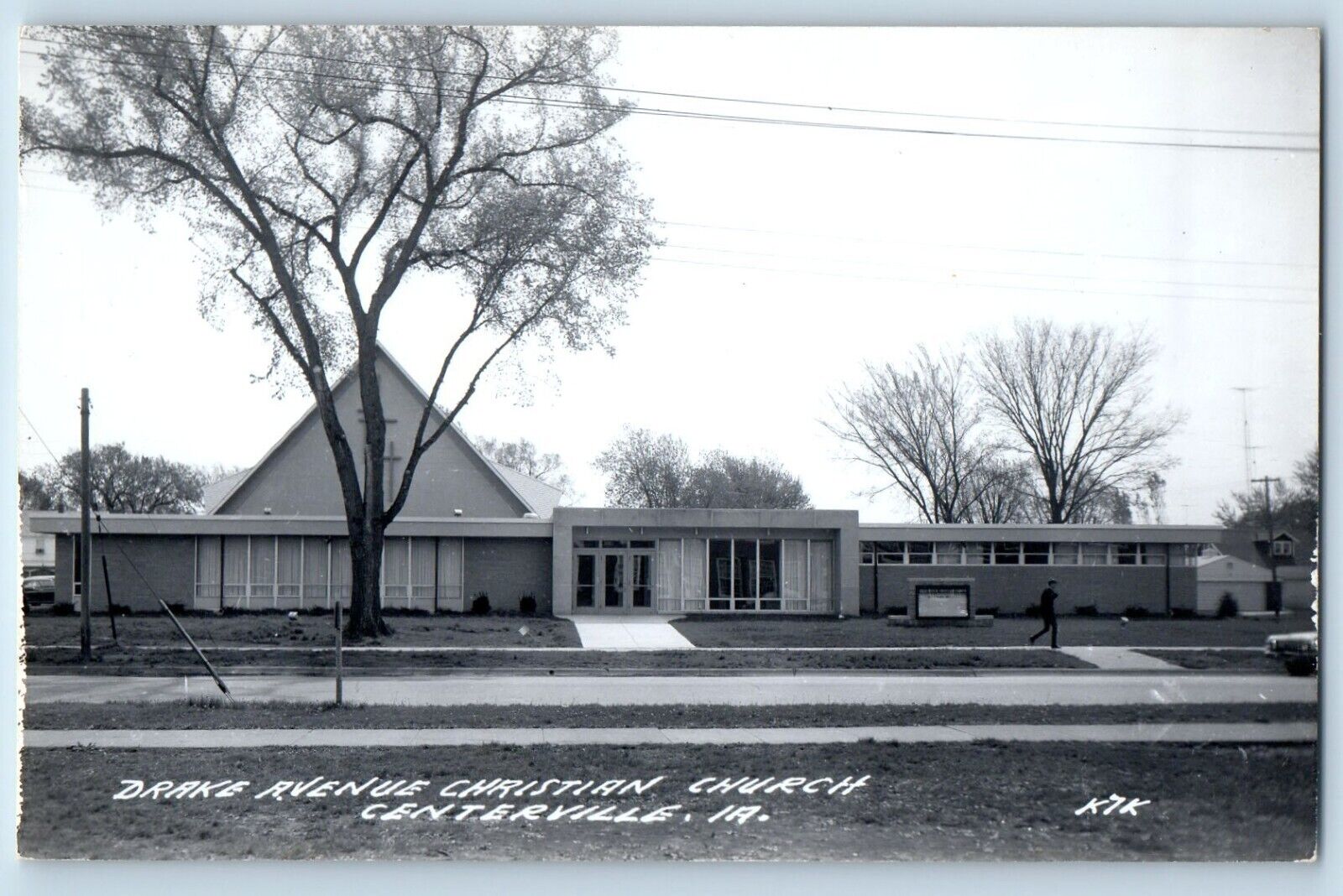 Centerville Iowa IA Postcard RPPC Photo Drake Avenue Christian Church c1910's