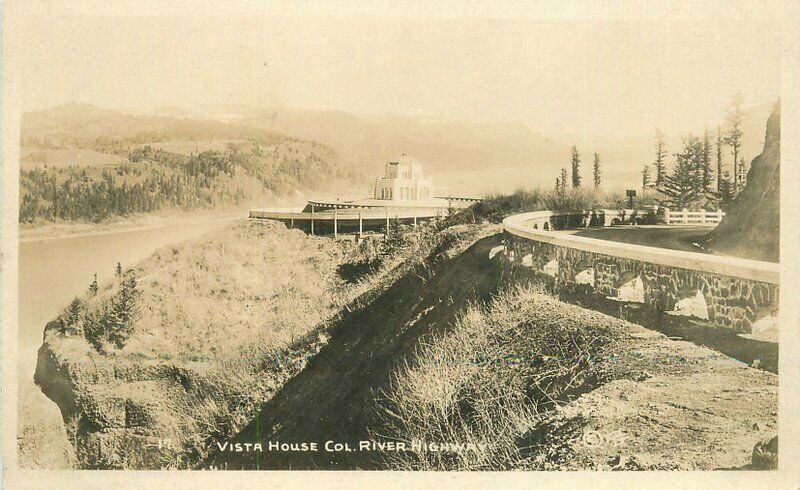 Oregon 1920s Vista House Col River Highway RPPC Photo Postcard 21-5982