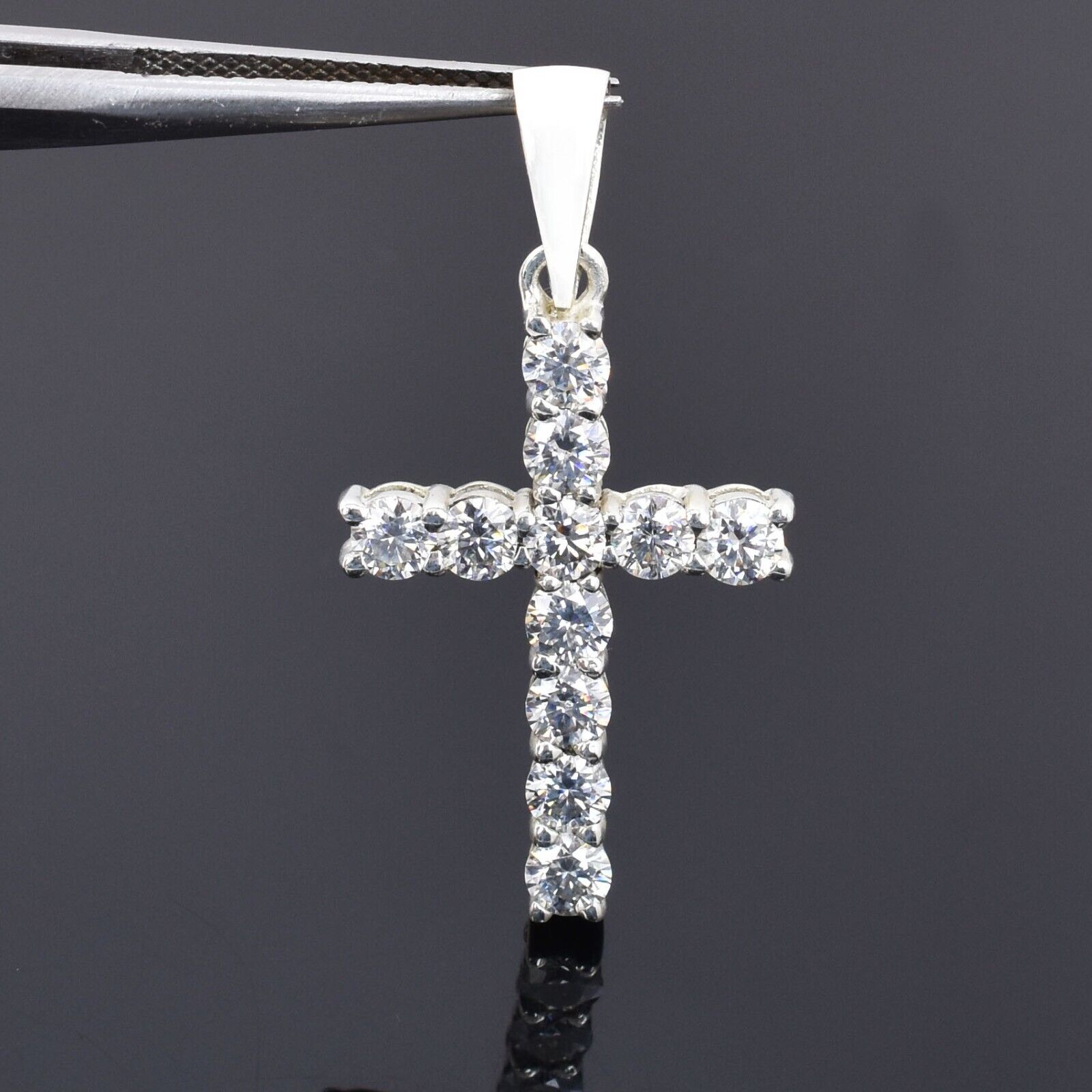Gorgeous 5Ct Certified Diamond Cross Pendant, Unisex Gift. VIDEO