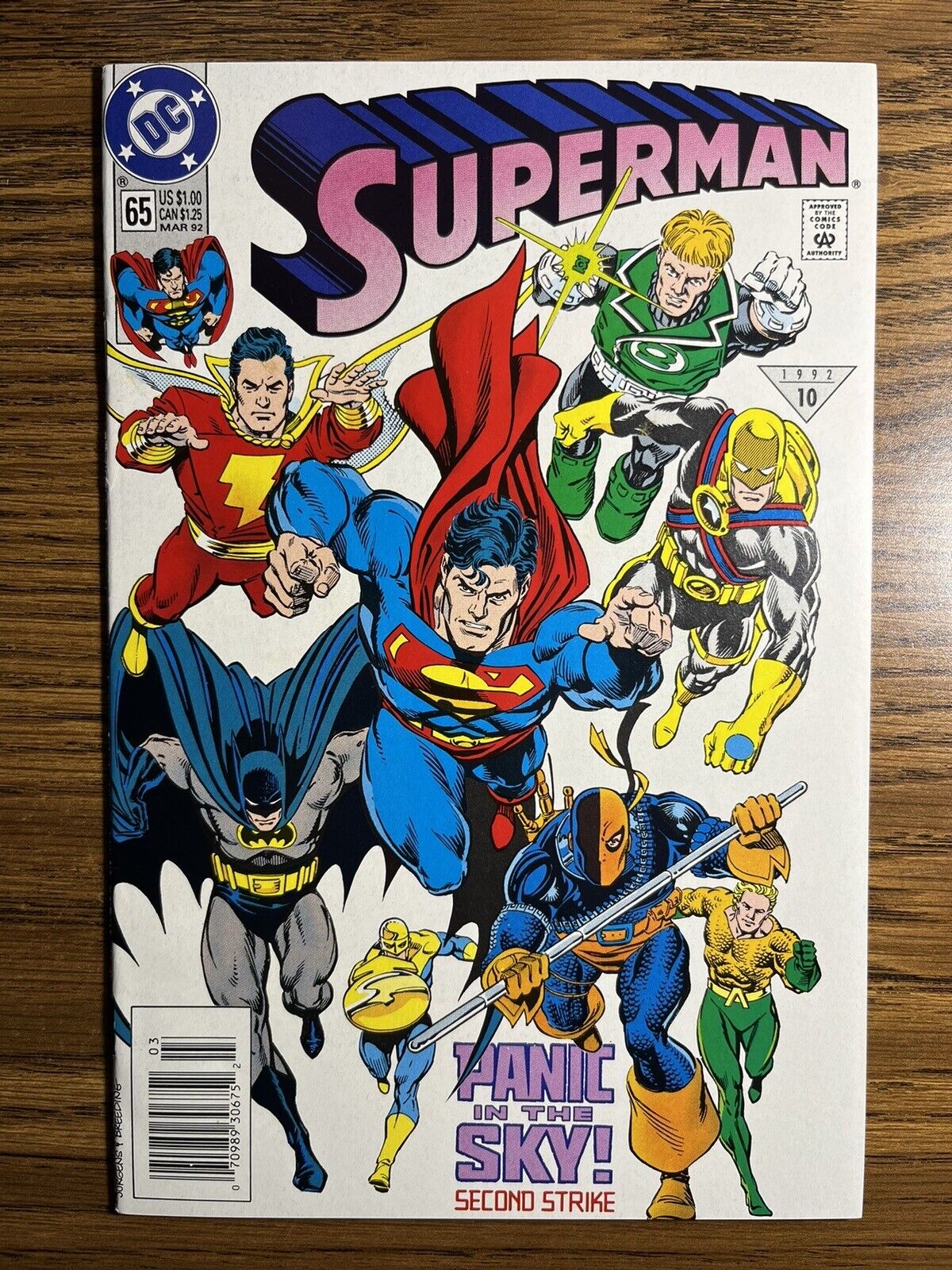 SUPERMAN 65 HIGH GRADE SCARCE NEWSSTAND VARIANT DAN JURGENS STORY DC COMICS 1992