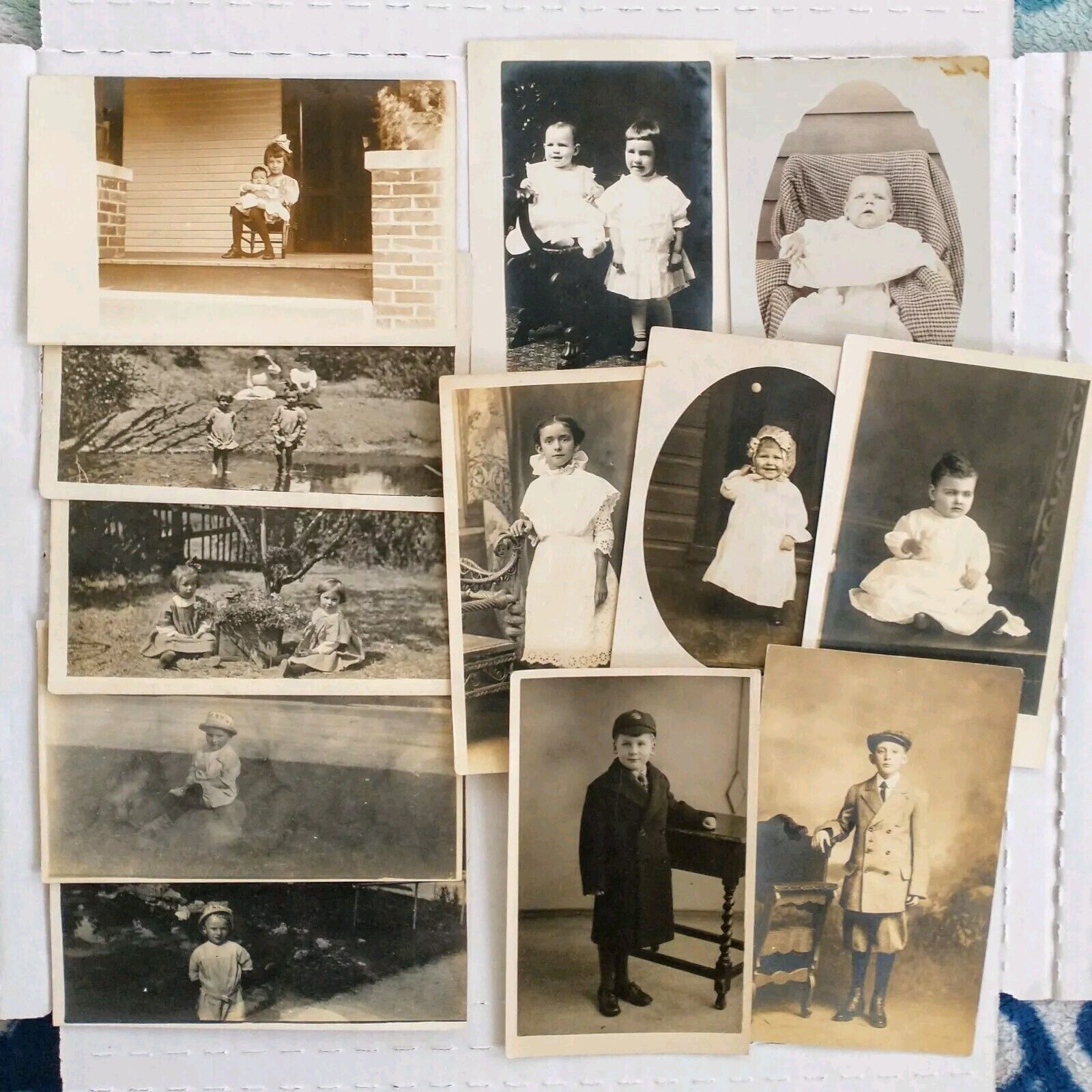 Lot of 12 Children & Baby RPPC Postcards 1900s-1910s Antique Family Photos #2