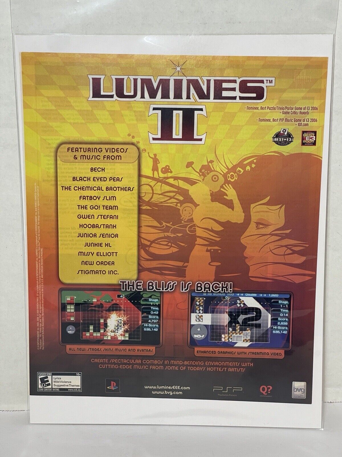Lumines II Print Ad Game Poster Art PROMO Official PSP PlayStation Portable 2