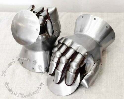 Stainless Steel Medieval Gothic Gauntlets Knight Armor Gloves  
