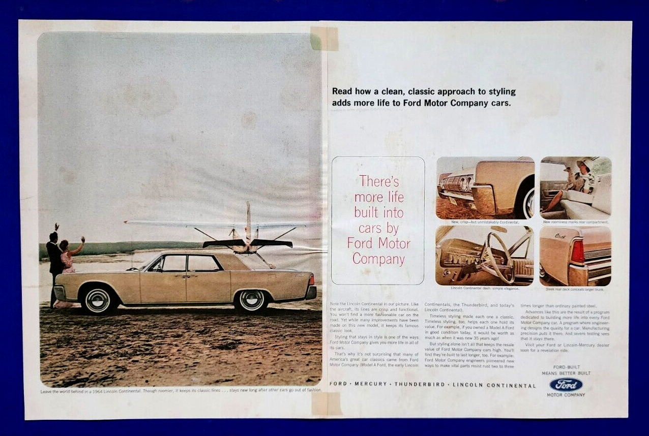 Poster Magazine Ad Leave The World Behind In A 1964 Lincoln Continental 20