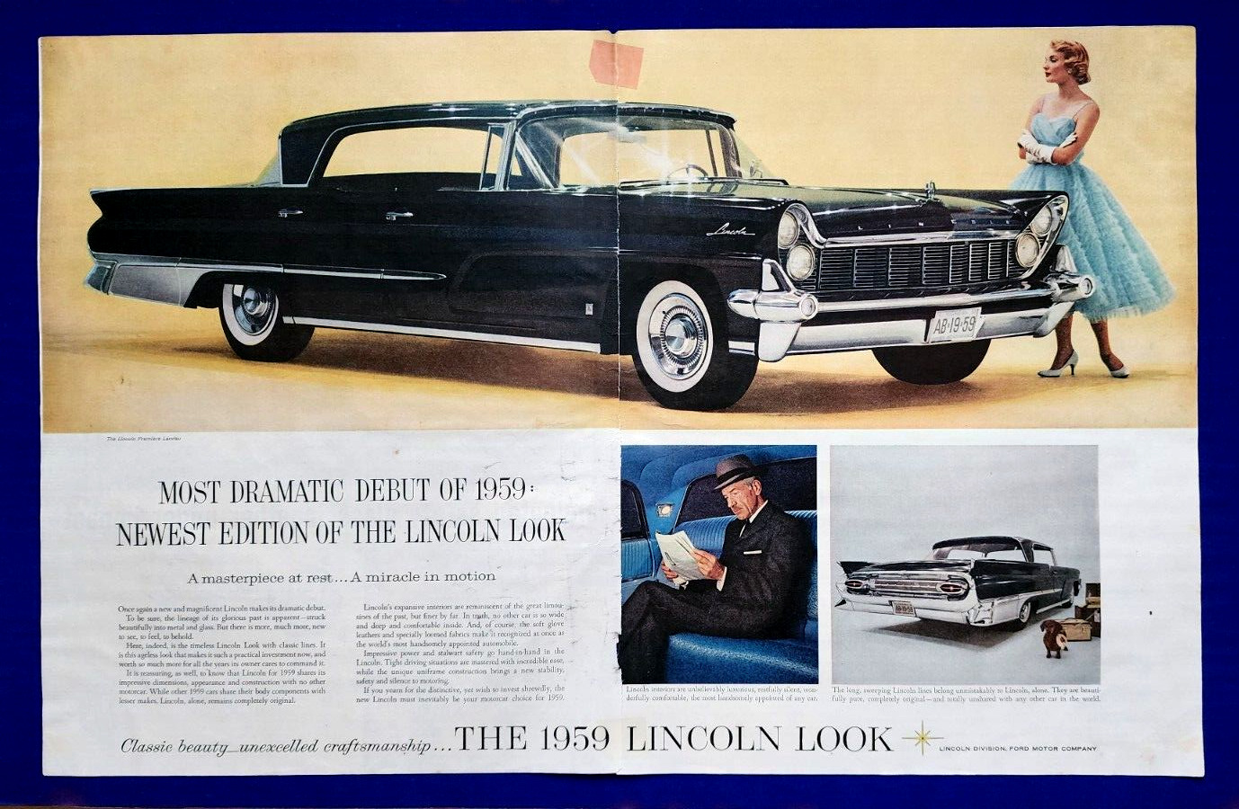 Poster Magazine Ad The Most Dramatic Debut Of The 1959 Lincoln Look 21\
