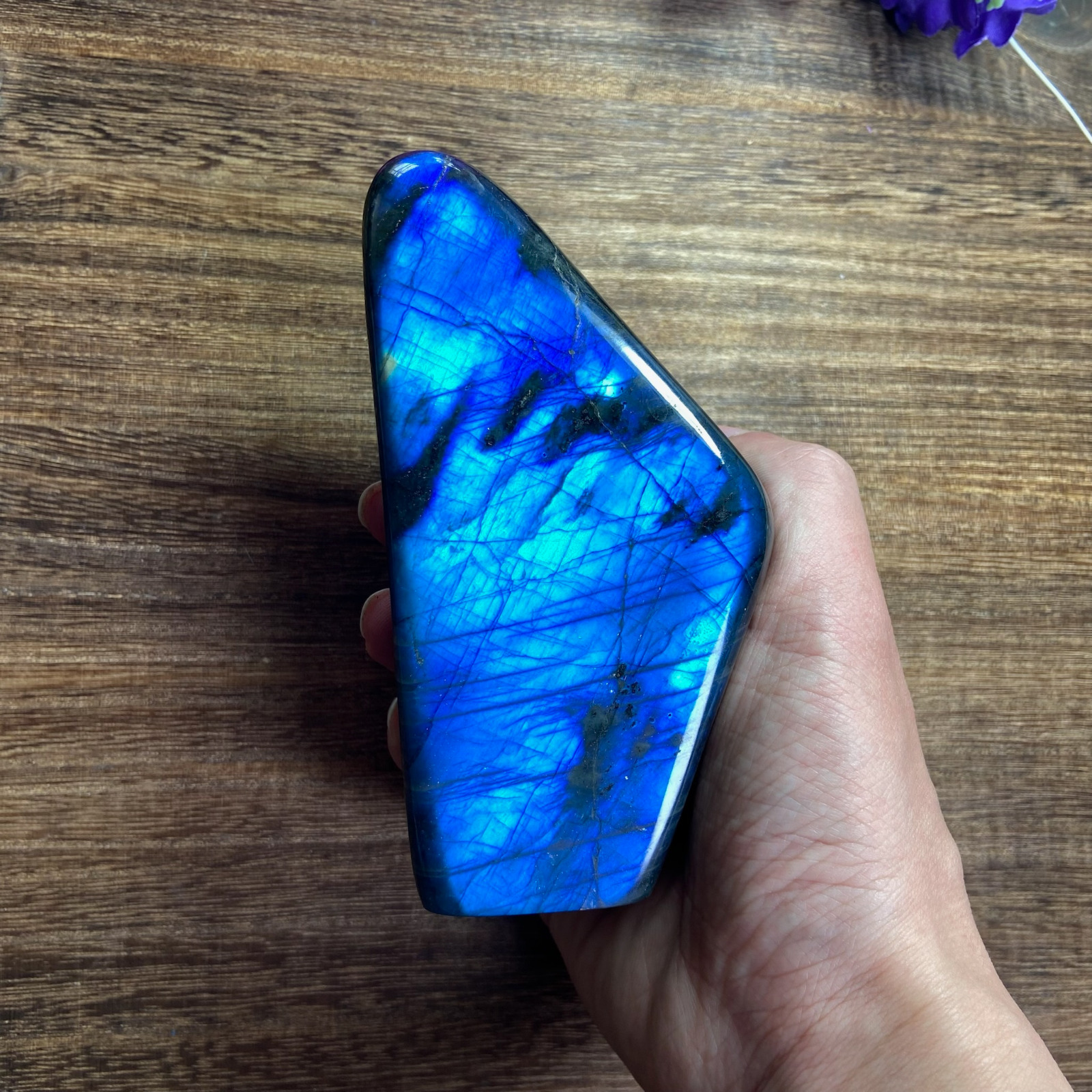 865g High Quality Amazing Full Blue Flash Natural Labradorite Crystal Freeform