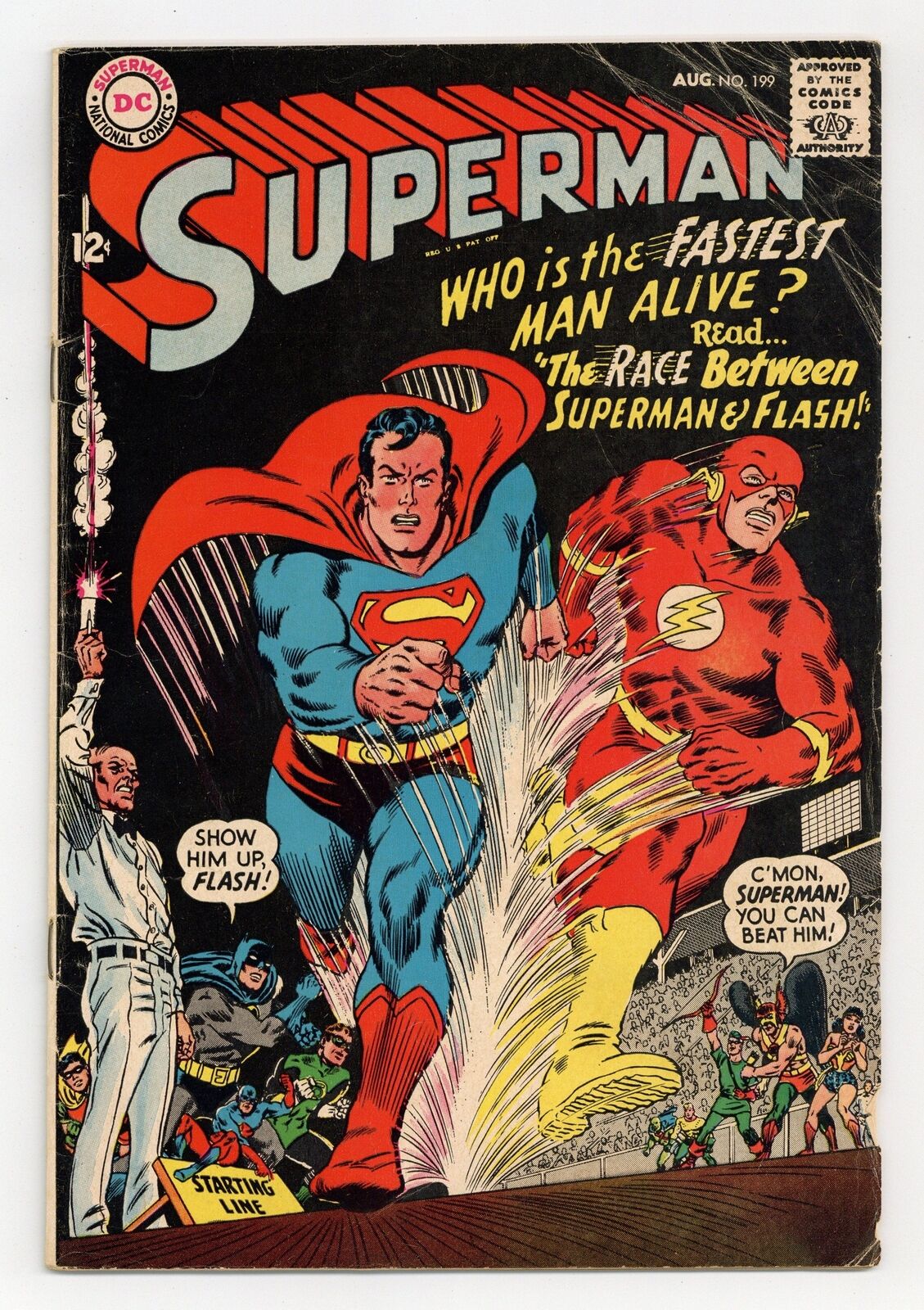 Superman #199 GD+ 2.5 1967 1st Superman vs Flash race