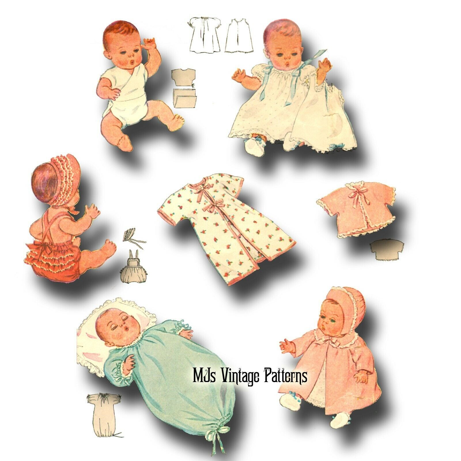 Vintage 50s Baby Doll Clothes Pattern ~ 11\