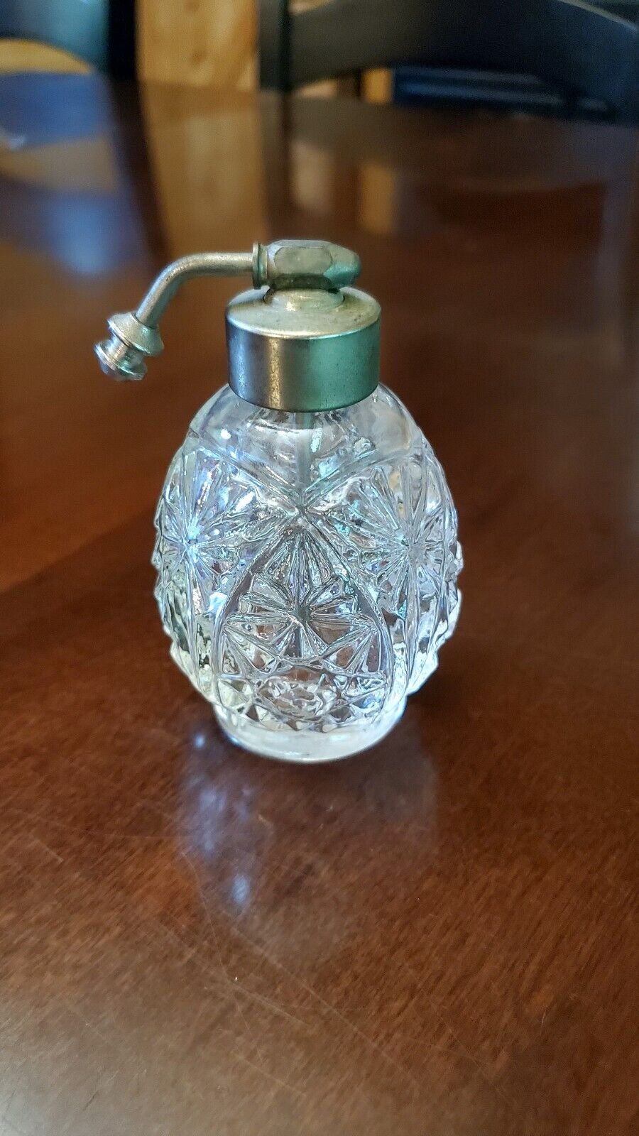 Beautiful Vintage Cut Glass Perfume Bottle Missing Atomizer